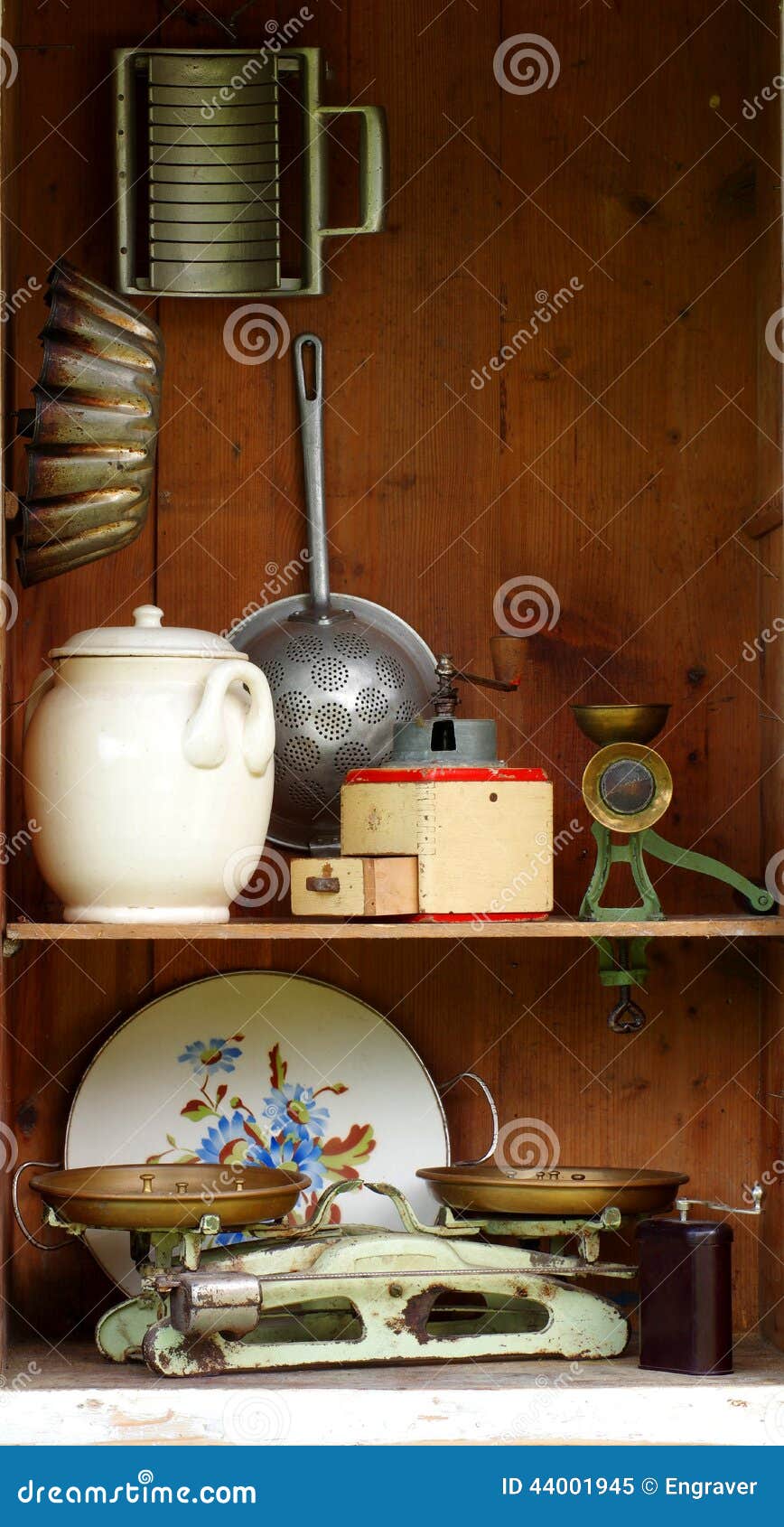 Vintage Kitchen Equipment 2 Stock Image - Image of scale, timber: 44001945