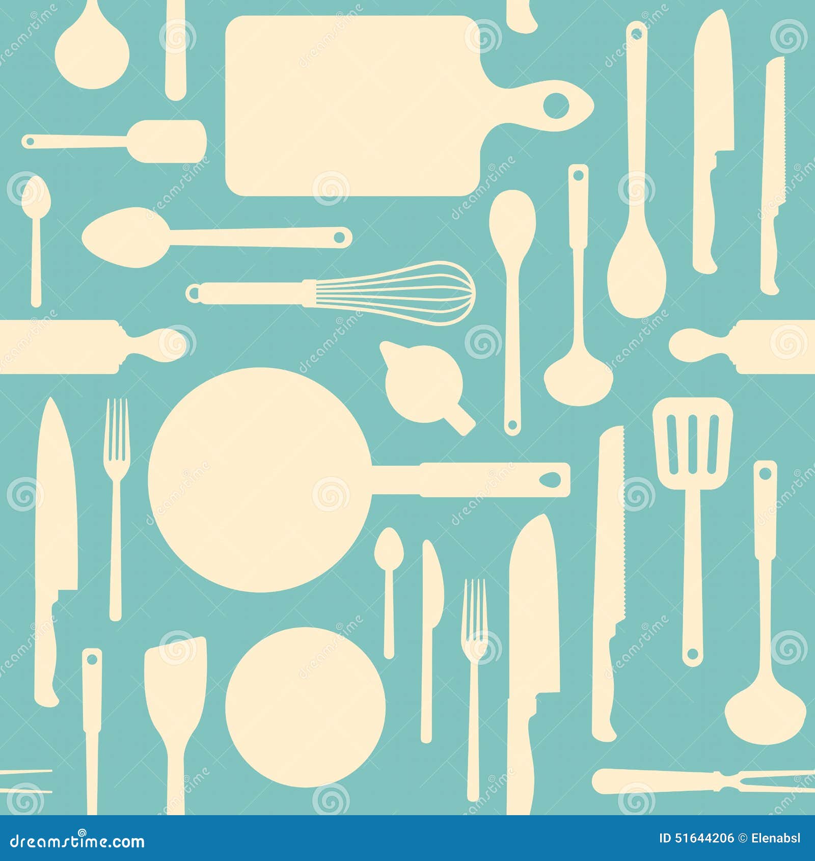 Vintage Kitchen Tools Pattern Stock Vector - Illustration of flat ...