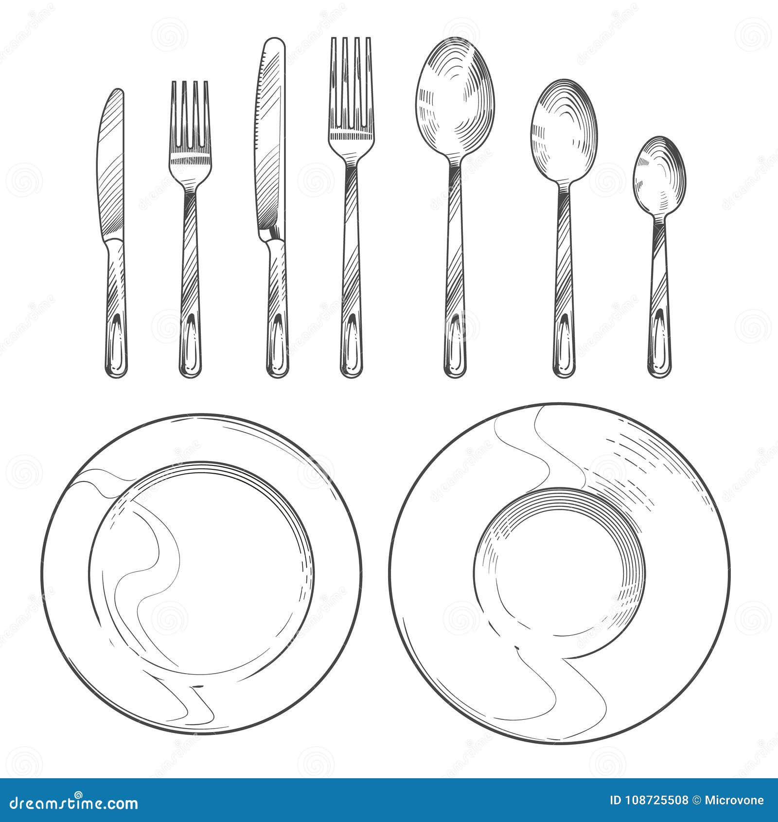 Crayonsketched Illustration Of Knife And Fork Stock Photo Picture And  Royalty Free Image Image 18935586