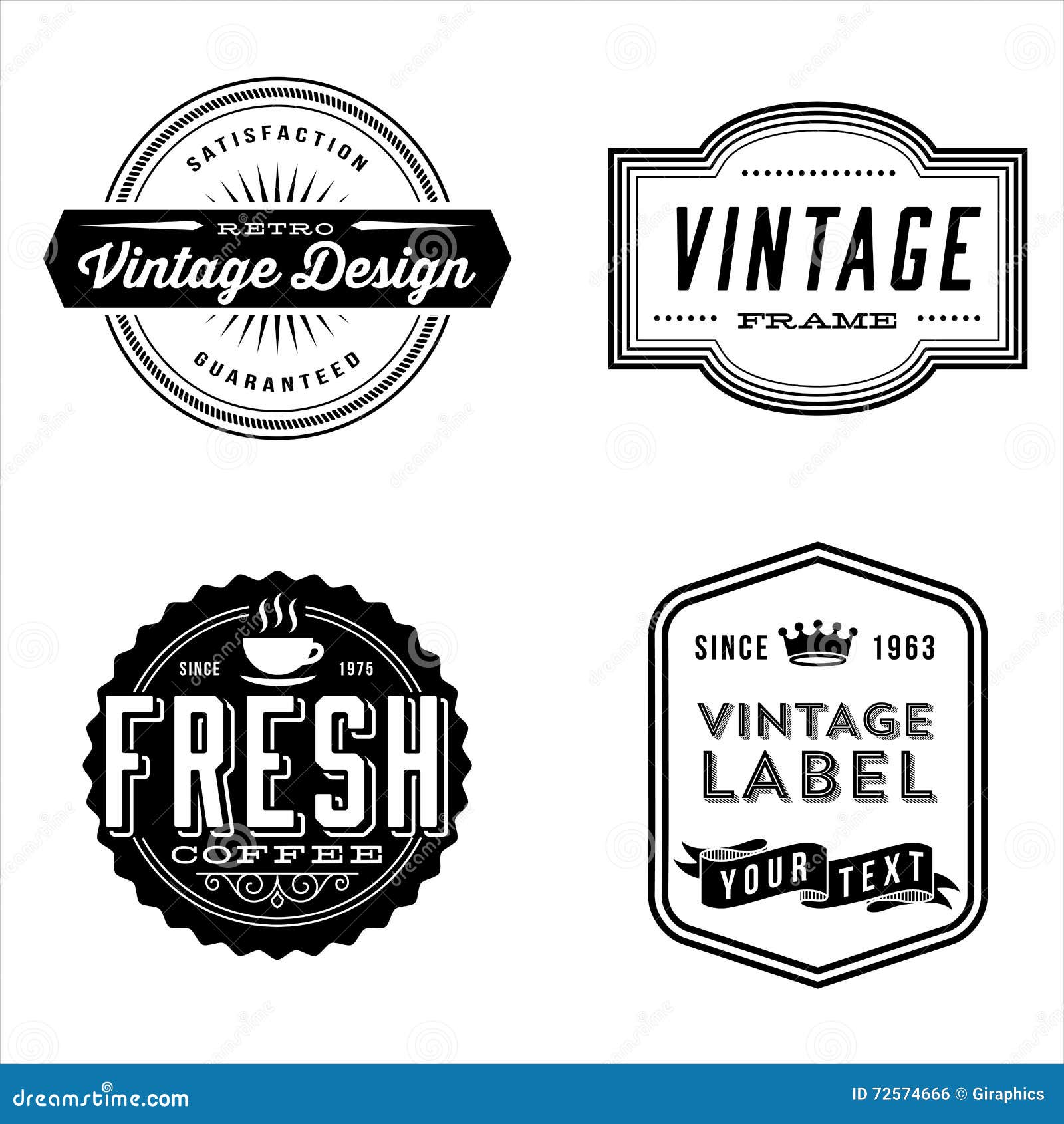 Vintage Label Designs stock vector. Illustration of banner - 72574666