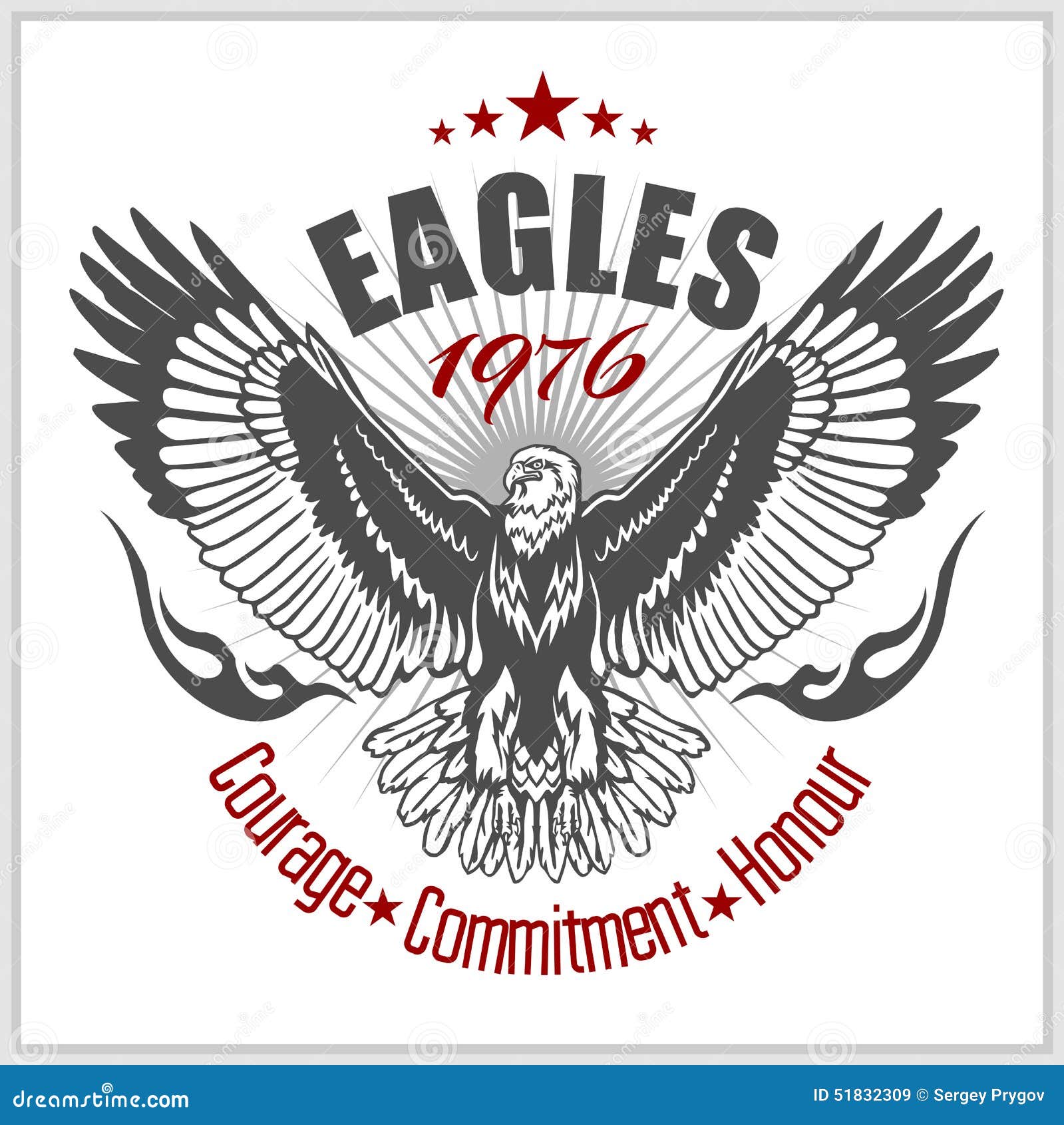 Vintage Label Eagle Retro Emblem Stock Vector Illustration of