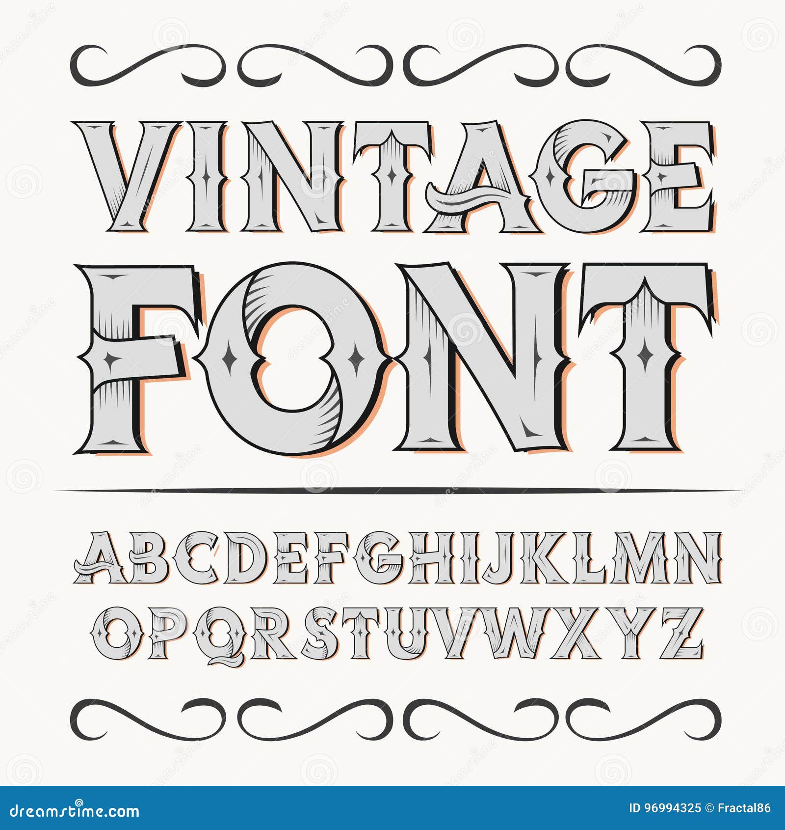 Vintage Label Font. Alcogol Label Style. Stock Vector - Illustration of ...