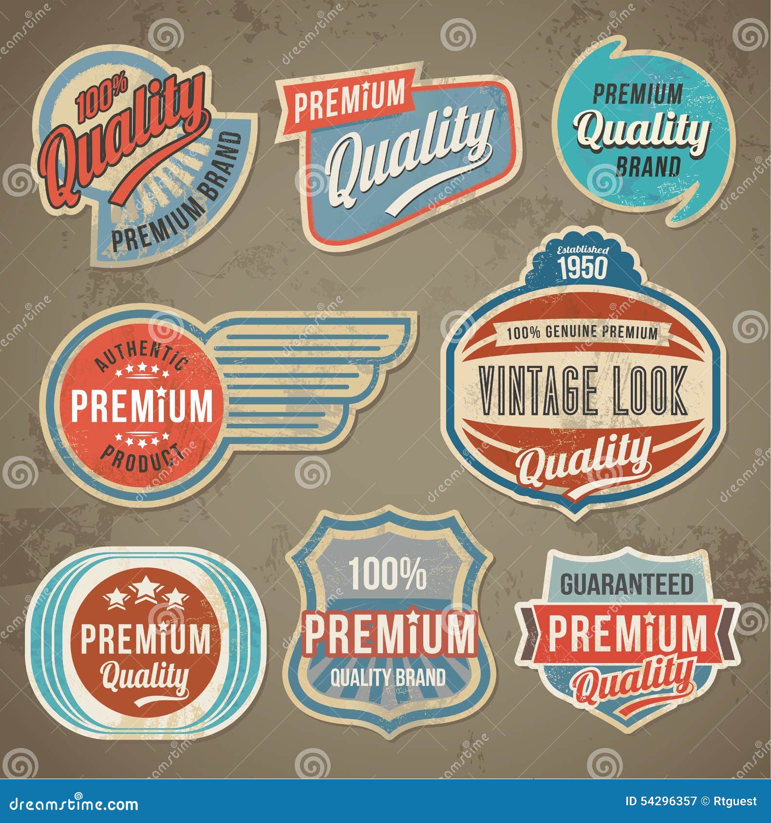 Vintage Label Set. Vector Retro Design Banner Backgrounds Stock Vector ...