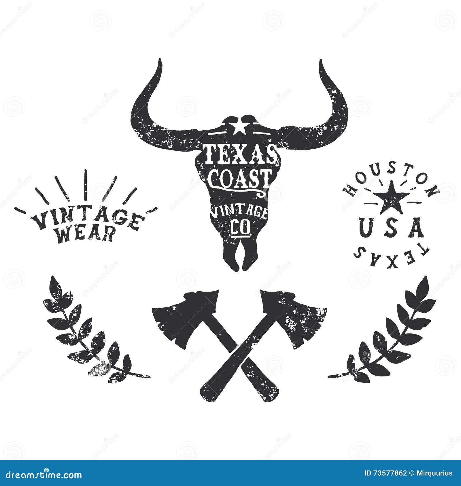 Download Vintage Label With Silhouette Of Bull Head Stock Vector - Illustration of clothing, head: 73577862