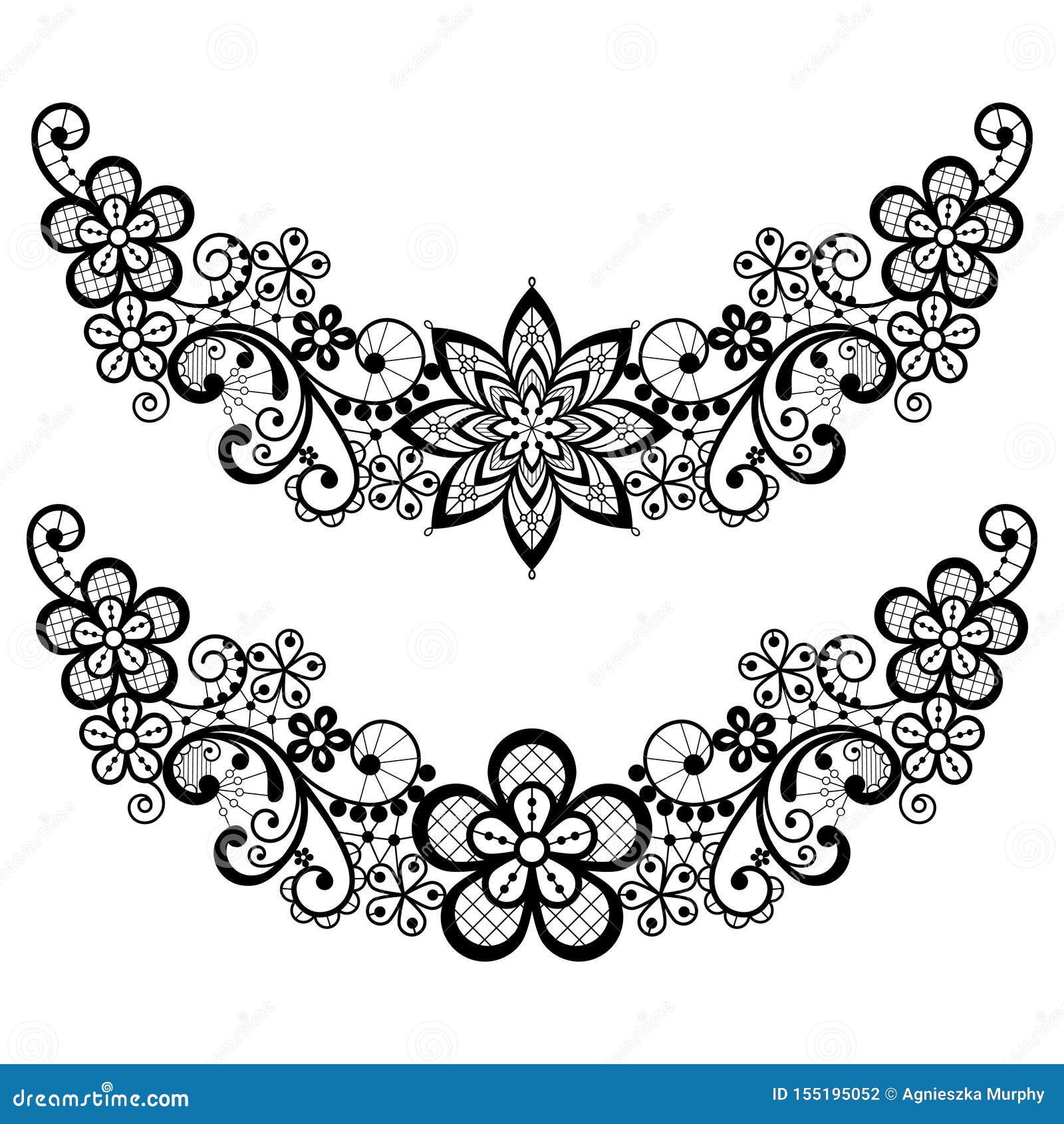 Vintage Lace Half Wreath Single Vector ...