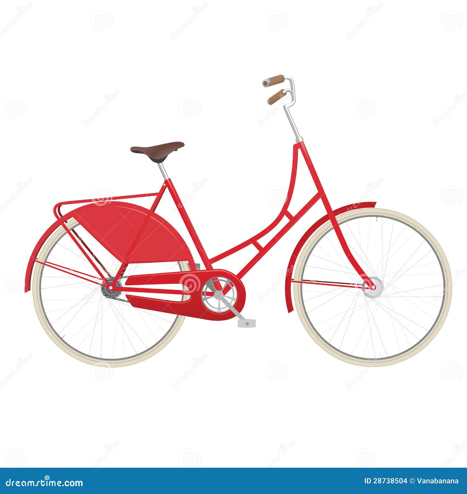 Vintage ladies bicycle stock illustration. Illustration of feminine 28738504