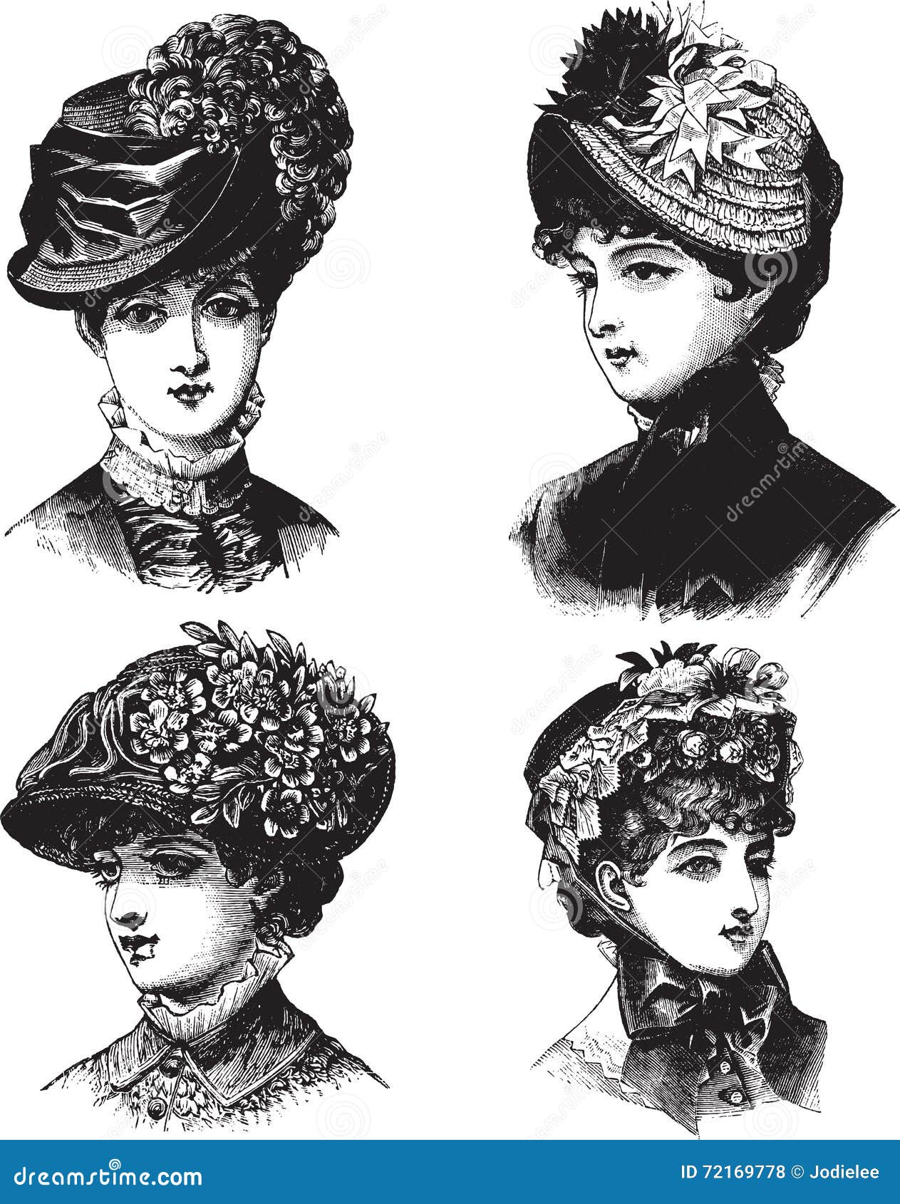vintage ladies with hats  