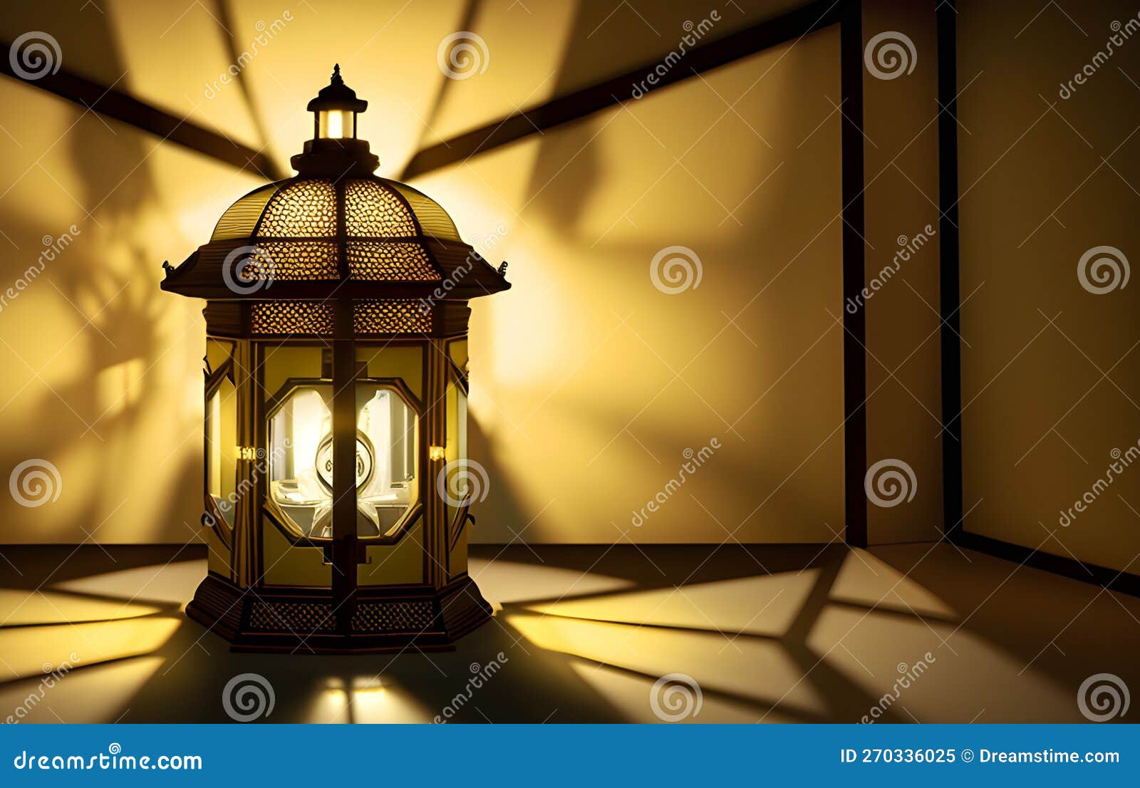 vintage lantern background for ramadan mubarak, eid, with copy space background generative ai