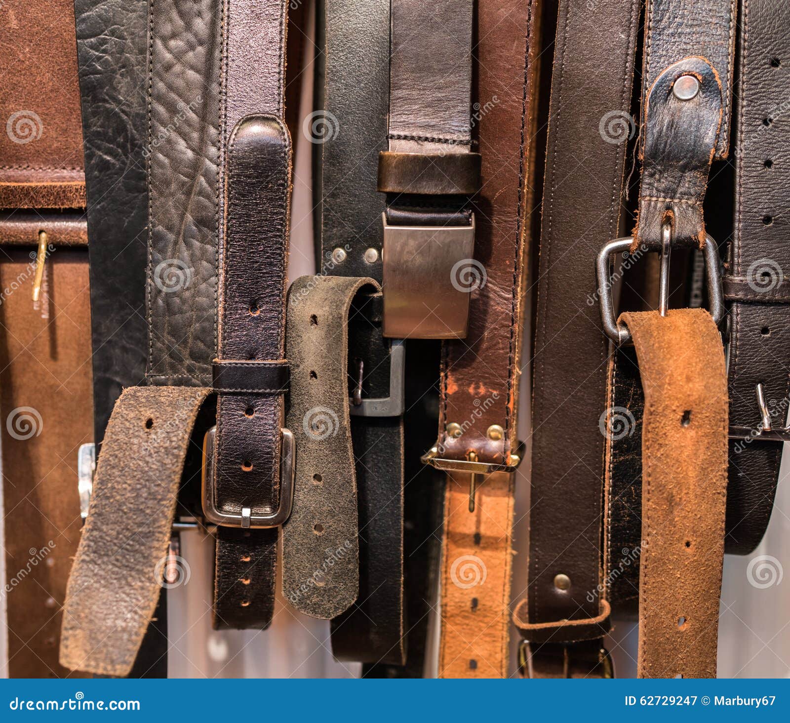 Vintage Leather Belts stock image. Image of hanging, leather 62729247