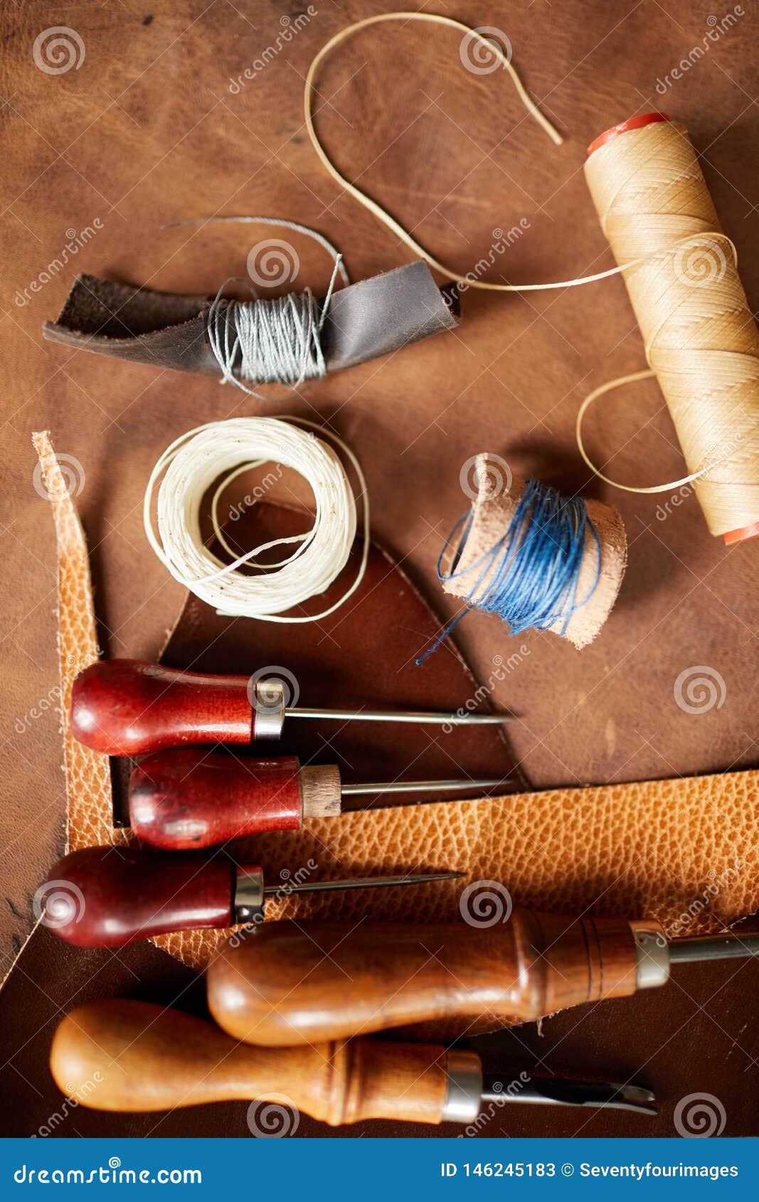 Vintage Leatherwork Tools stock image. Image of atelier 146245183