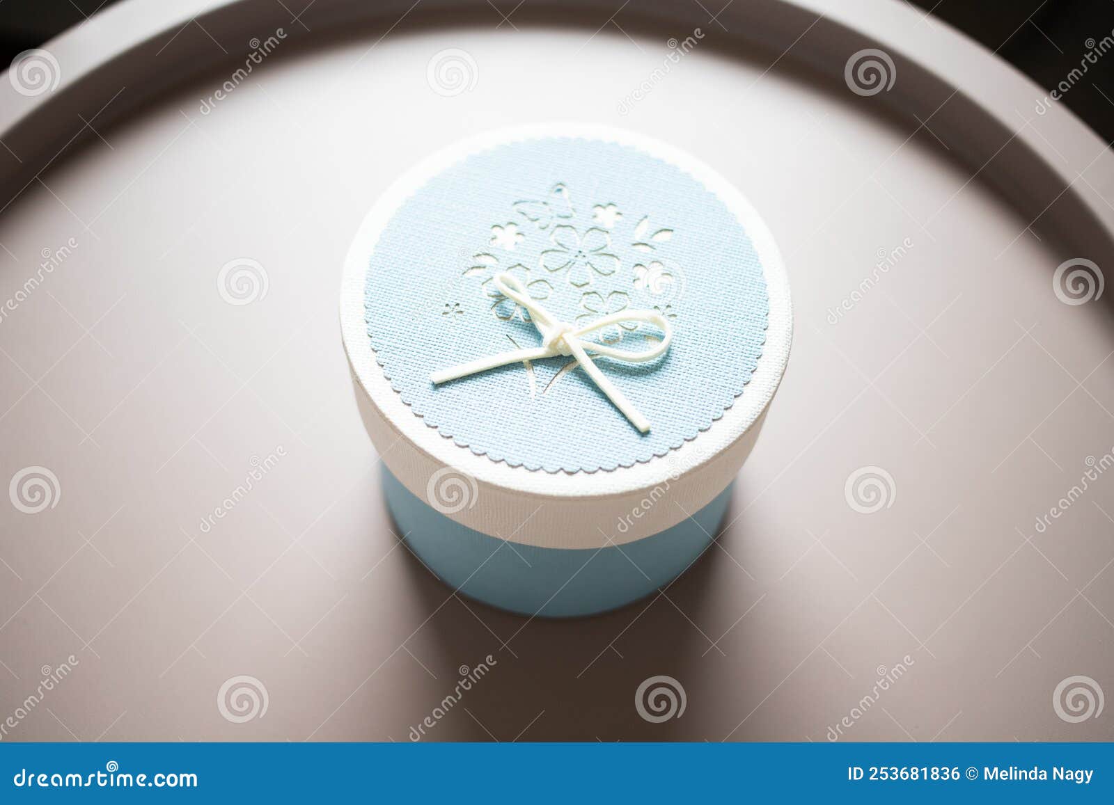 Vintage Light Blue Round Box Stock Photo Image of vector, square