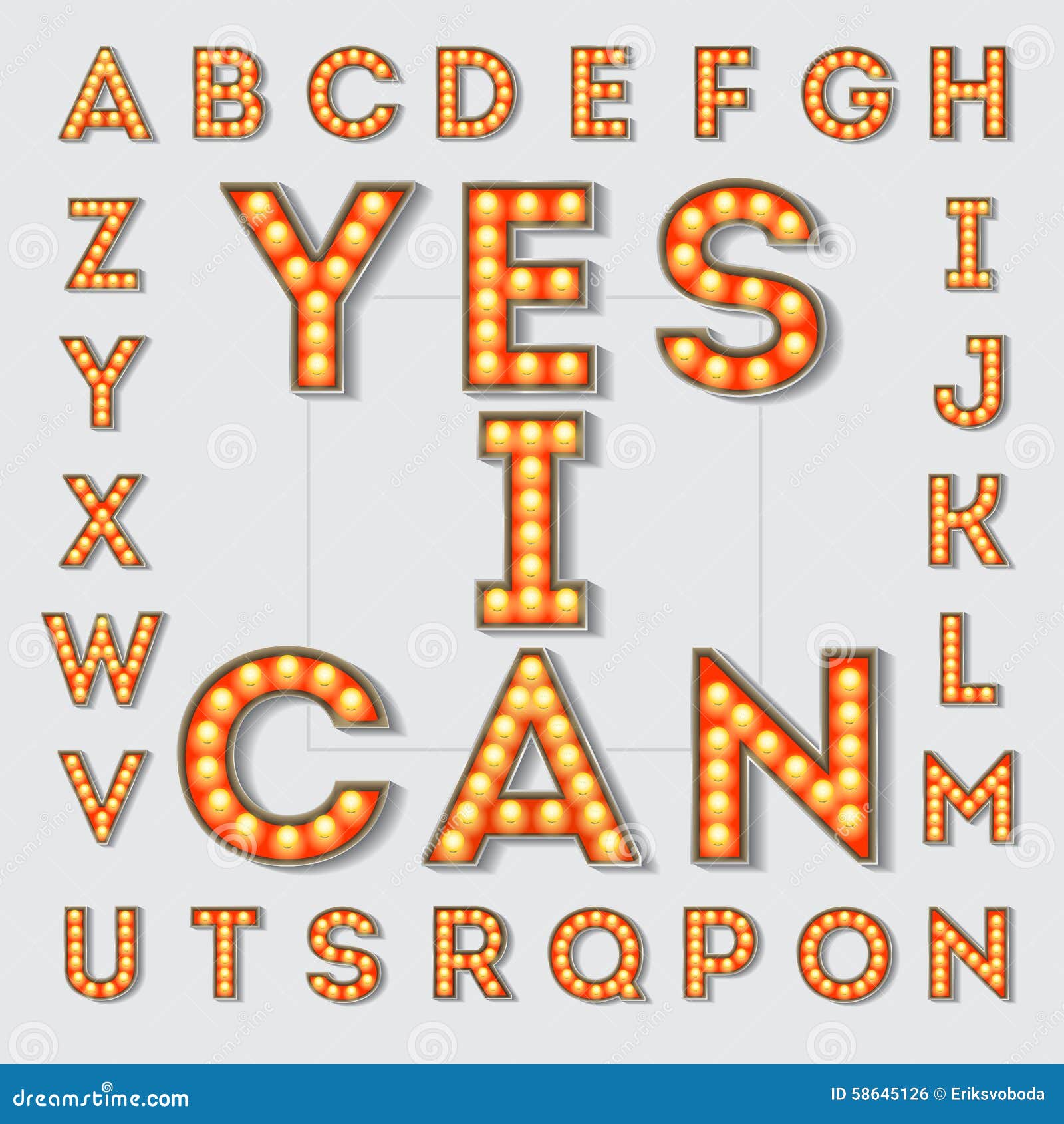 8 letters sign marquee Stock Vector  Letters. Image: Light  58645126 Vintage Bulb