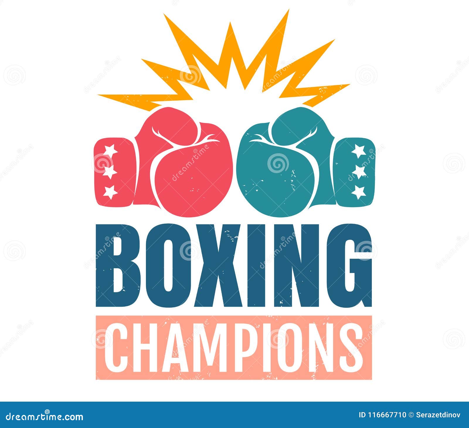 Vintage logo for boxing. stock vector. Illustration of boxing - 116667710