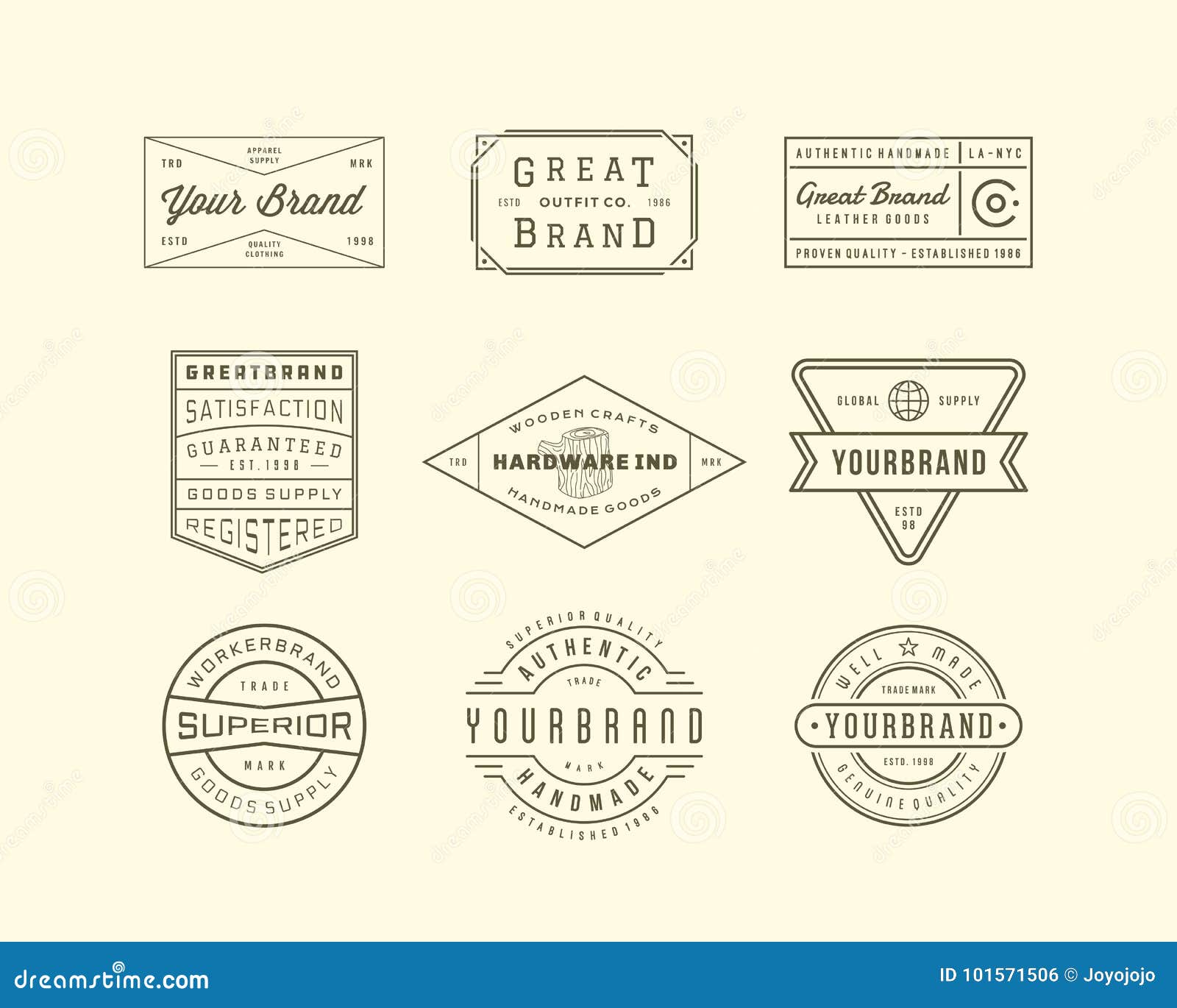 Vintage Logo, Insignia and Badges 3 Stock Vector - Illustration of ...