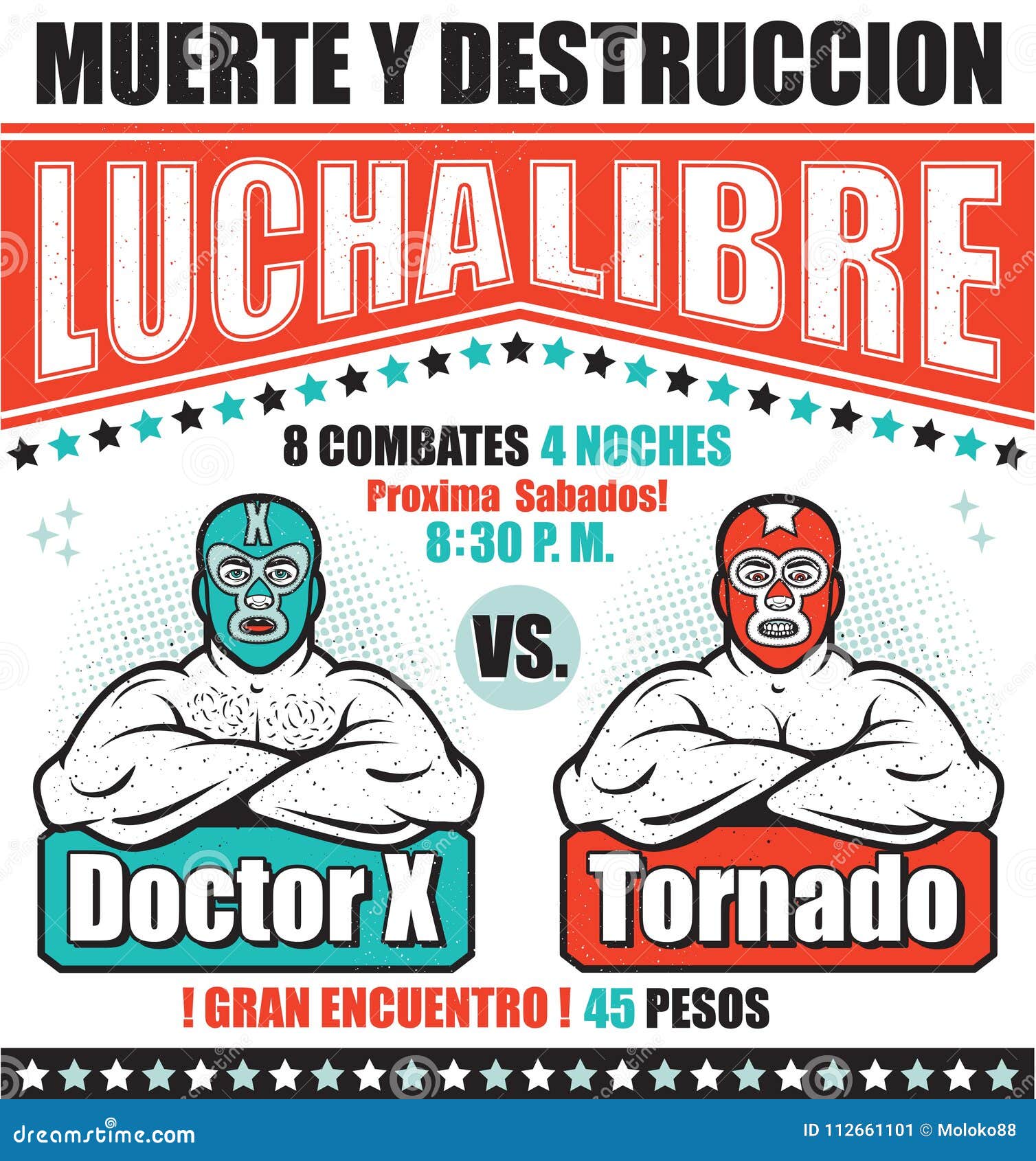 vintage lucha libre ticket.