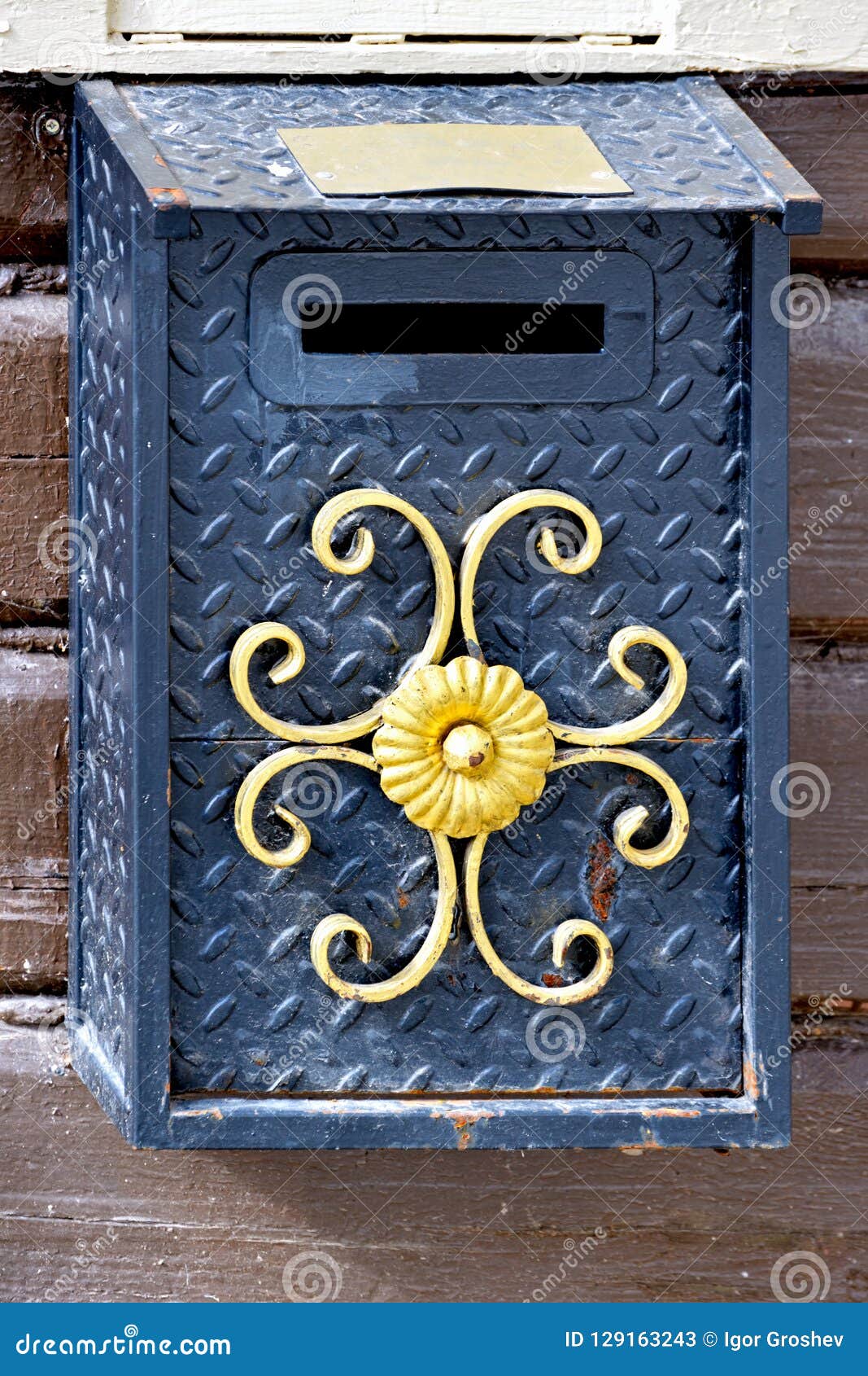 Vintage Mailbox on Wooden Wall Stock Image Image of outdoor, design