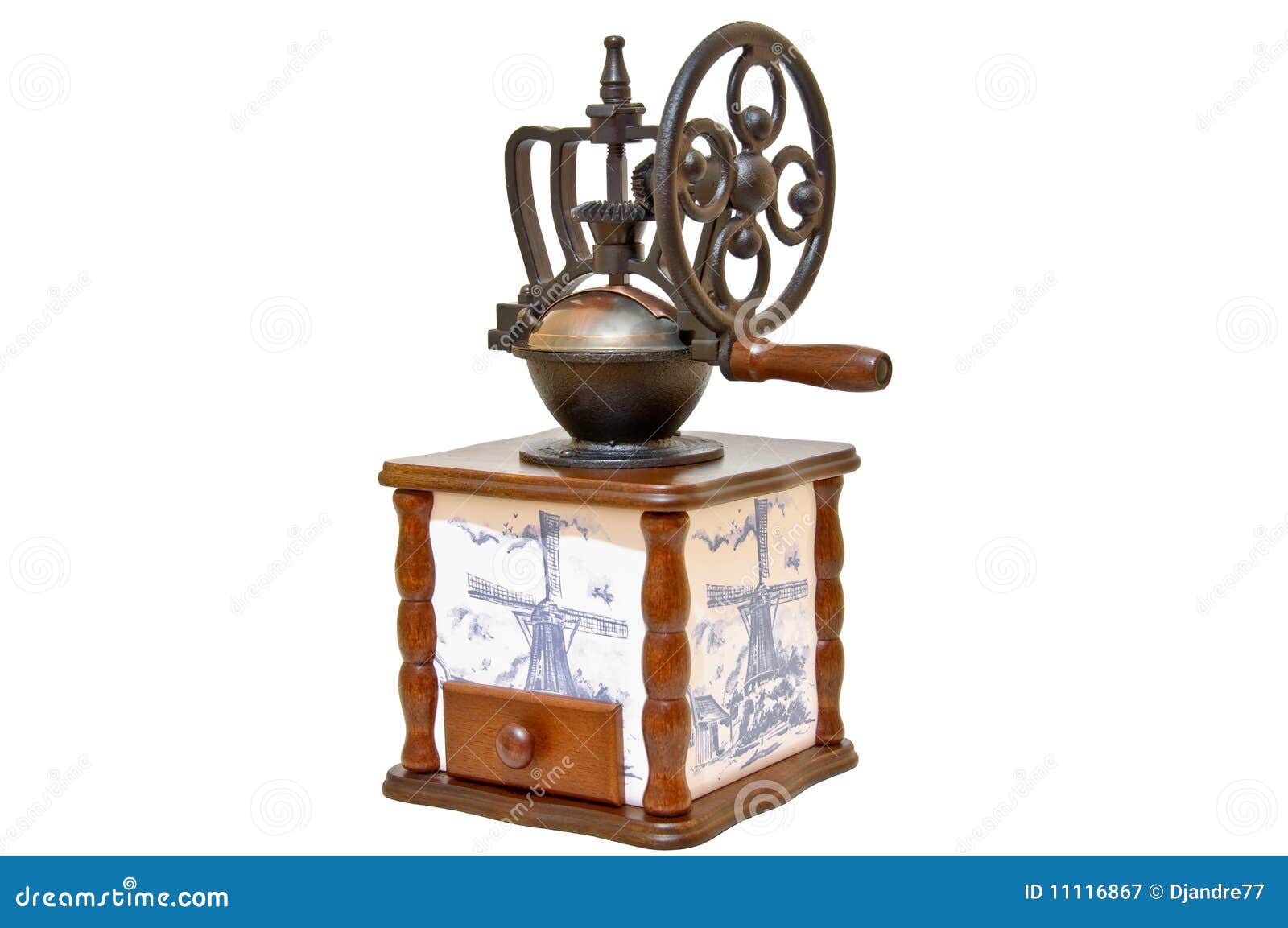 The Vintage Manual Coffee Grinder. Isolated. Stock Image Image of