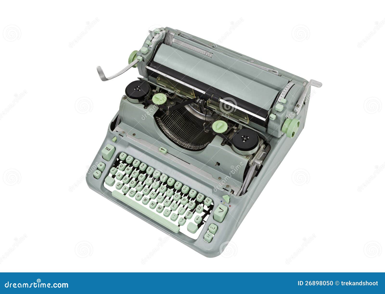 Vintage Manual Green Typewriter Isolated Stock Photo Image of writer
