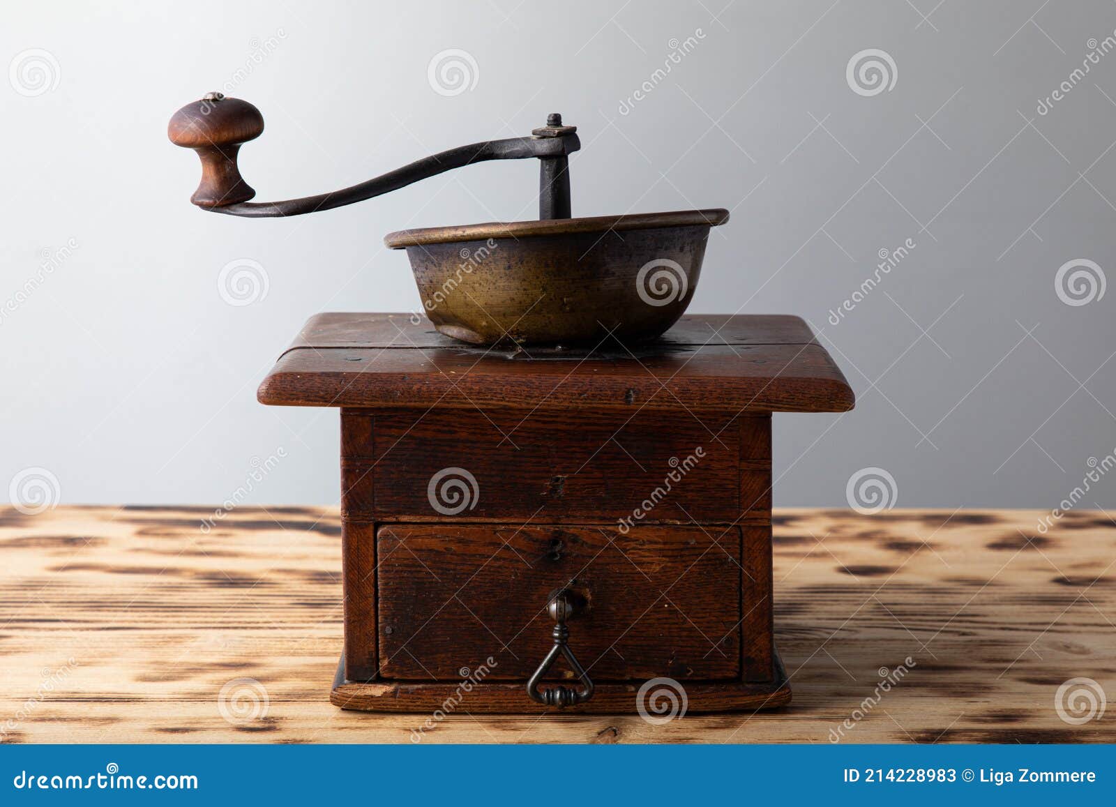 Vintage Manual Hand Coffee Grinder for Grinding Coffee Beans Stock