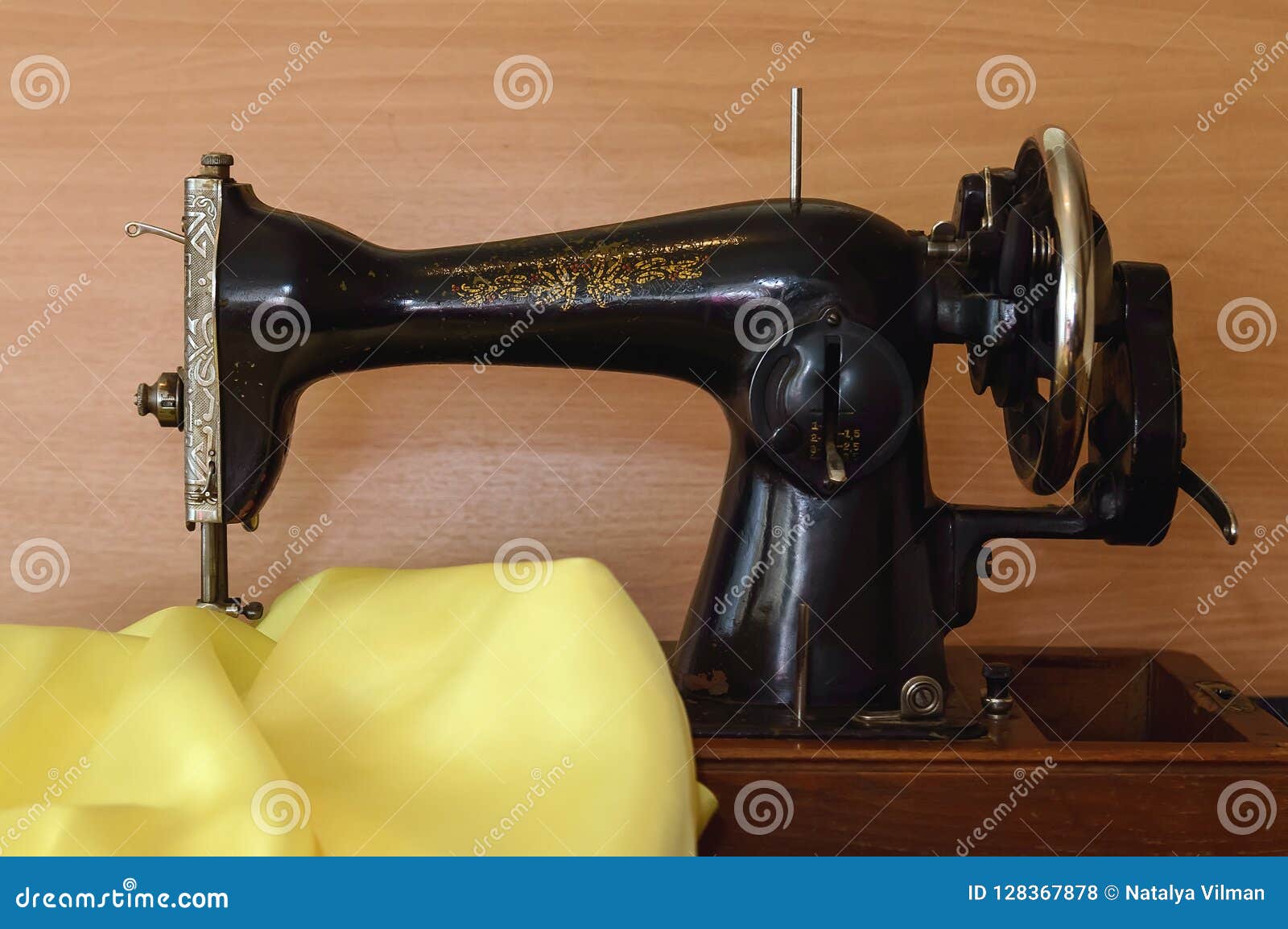 Hand sewing machine stock photo. Image of antique, drawn 128367878