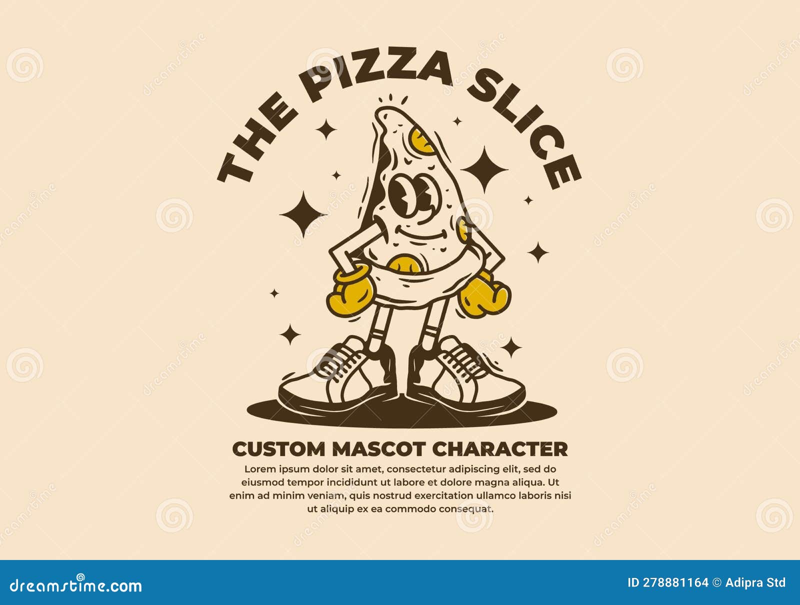 Ninja holding pizza logo mascot illustration Stock Vector
