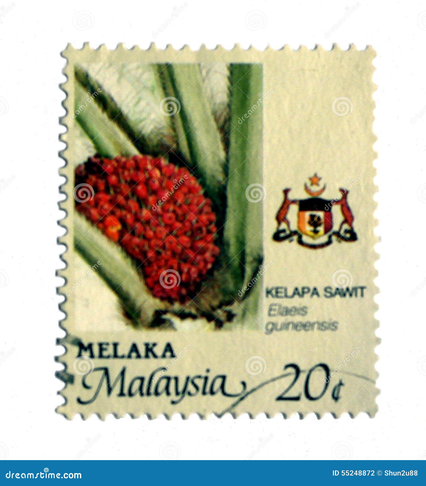 Vintage Melaka Stamp editorial photography. Illustration of paper