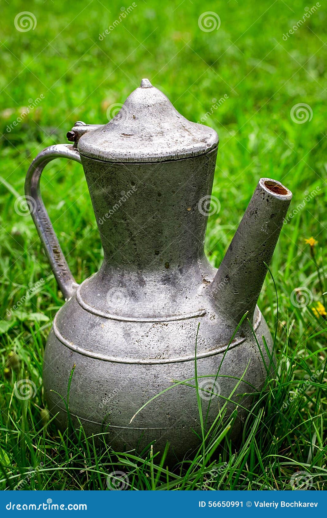 Vintage metal pitcher stock image. Image of vintage, container 56650991