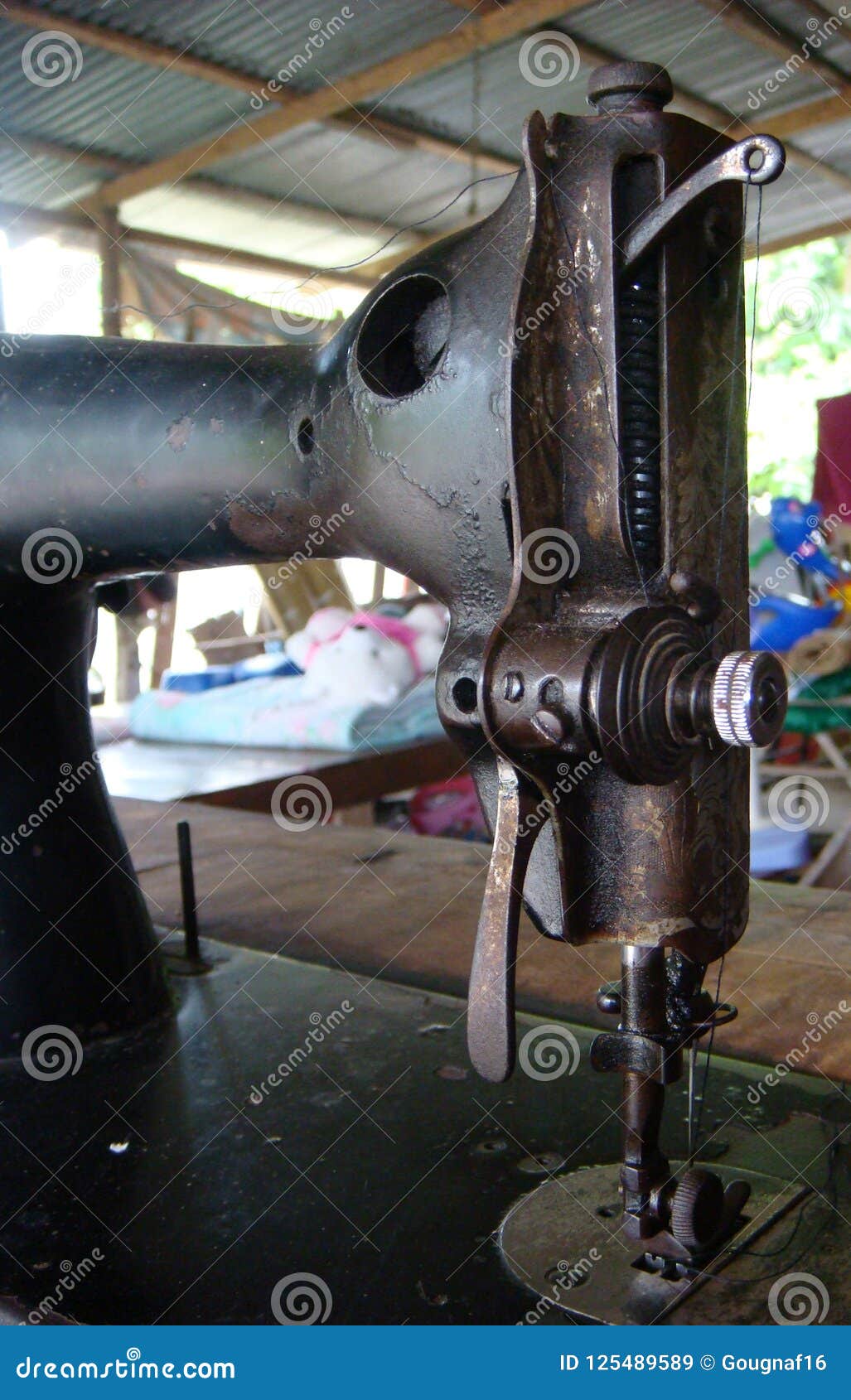 Vintage Metal Sewing Machine Editorial Stock Image Image of metal