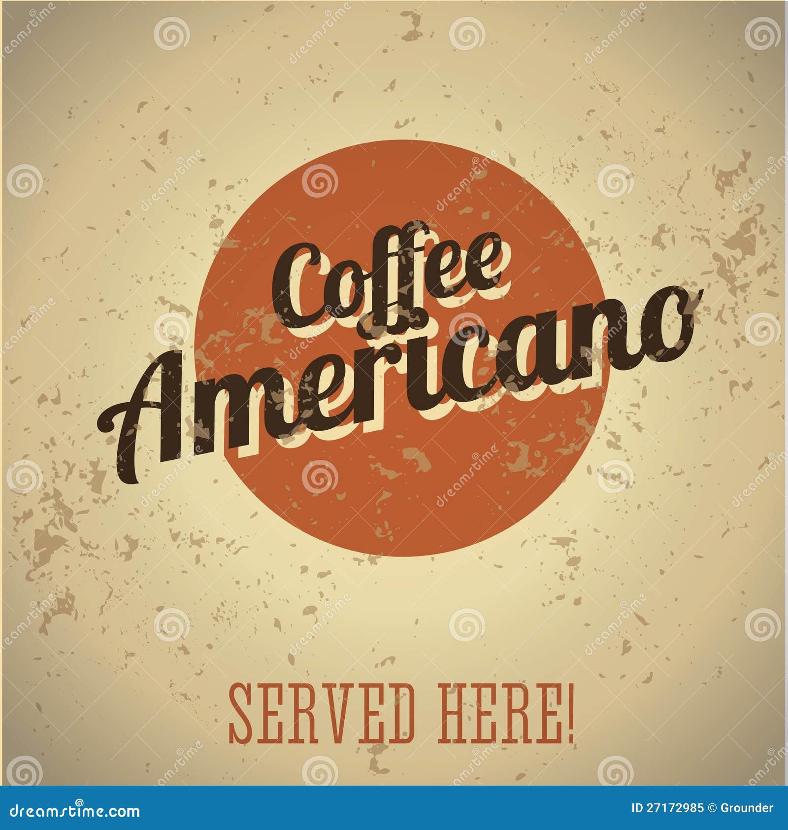 vintage metal sign - coffee americano