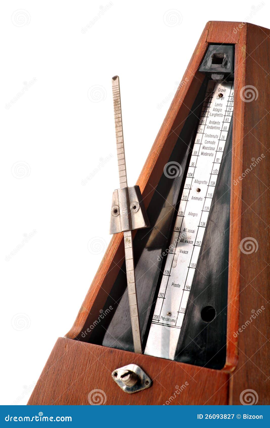 Vintage metronome stock image. Image of instrument, andante 26093827
