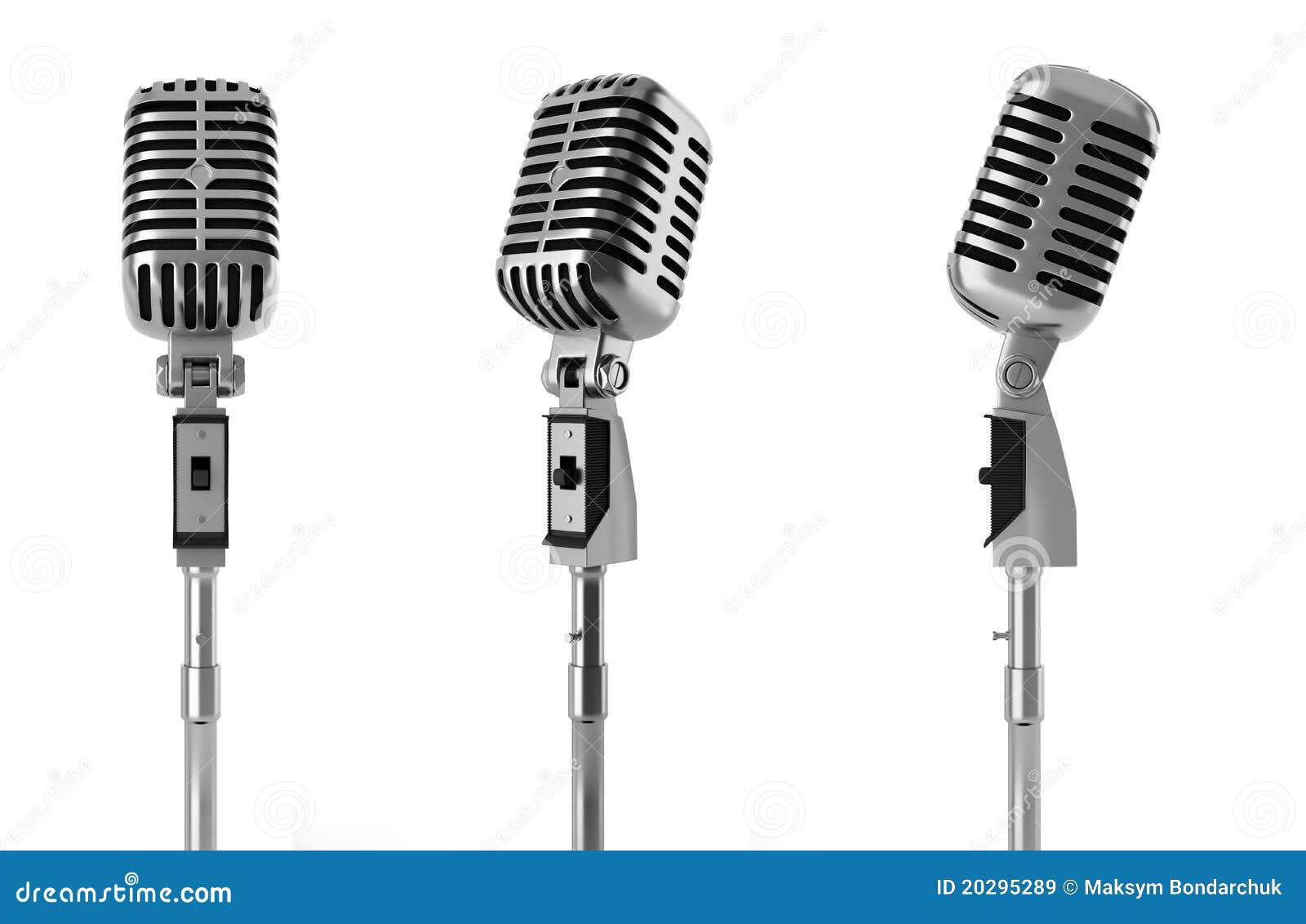 vintage microphone  on white