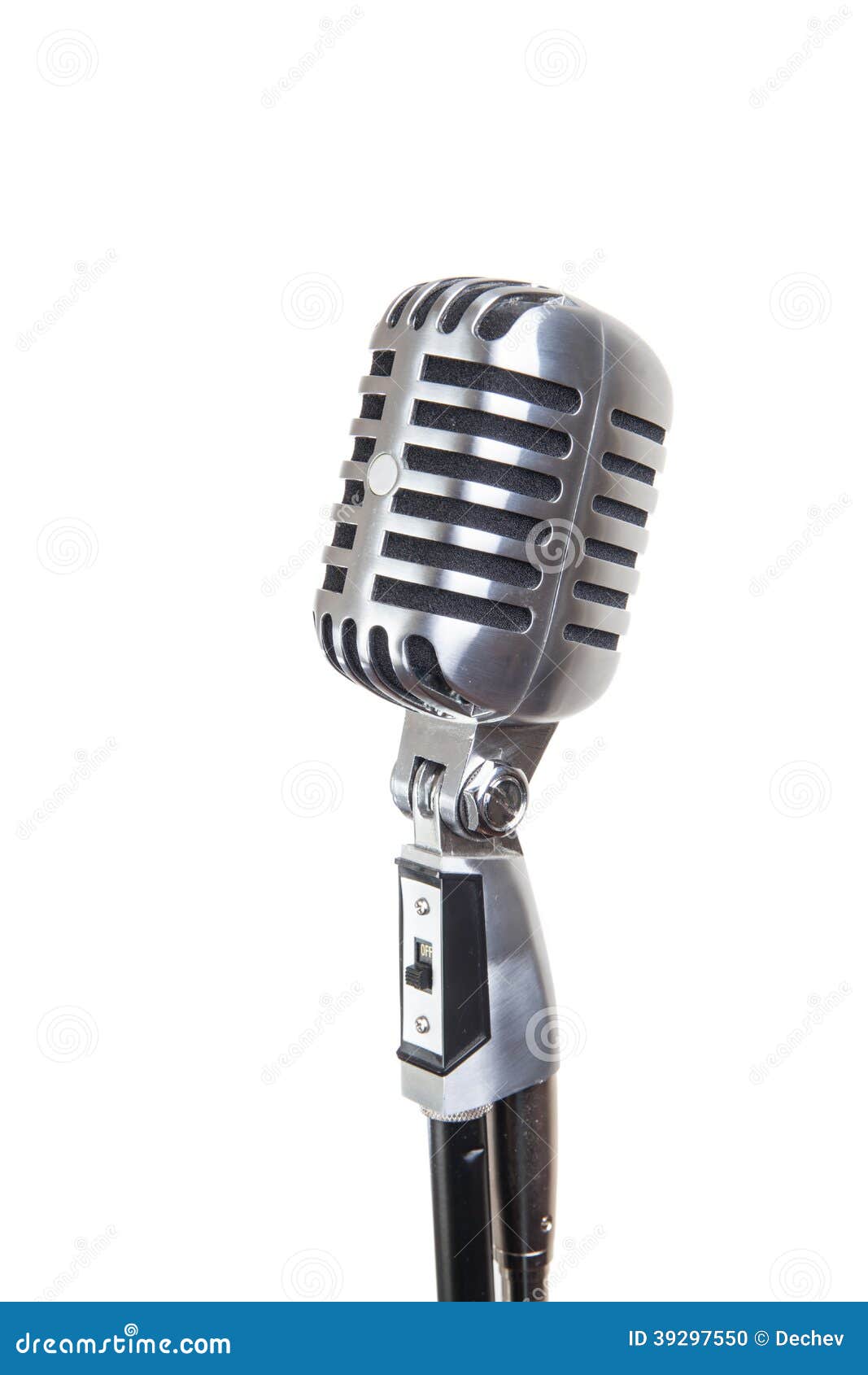 Vintage Microphone, Isolated Stock Photo Image of classic, media