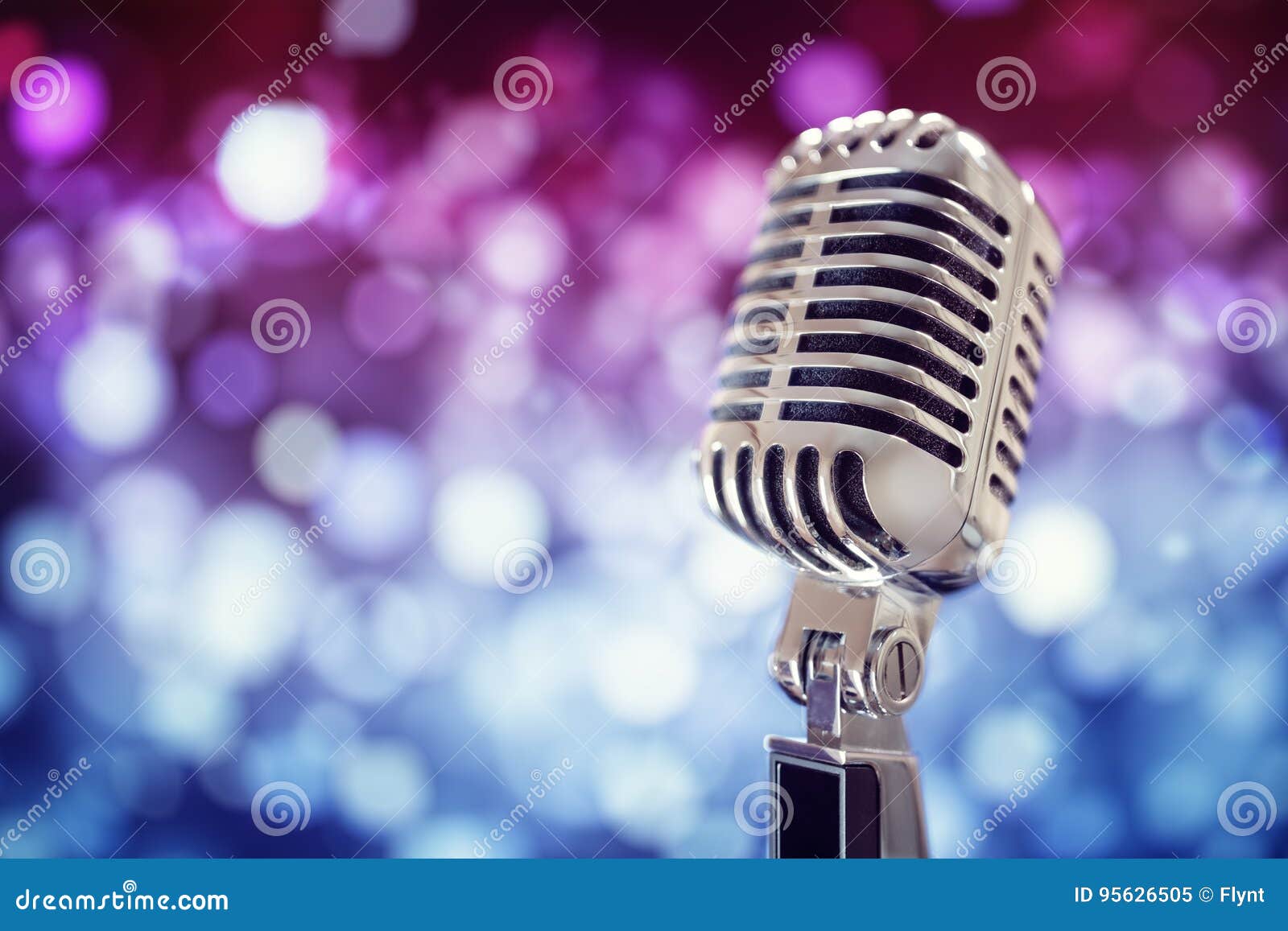 Vintage Microphone on Stage Stock Image Image of communication, live 95626505