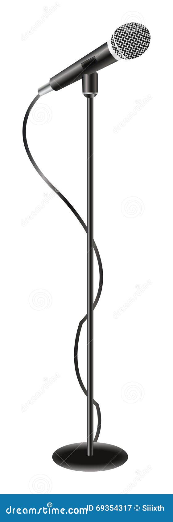 Vintage Microphone with Stand Stock Vector Illustration of concert