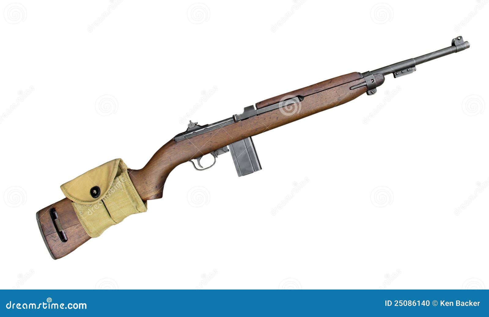 vintage military carbine rifle .