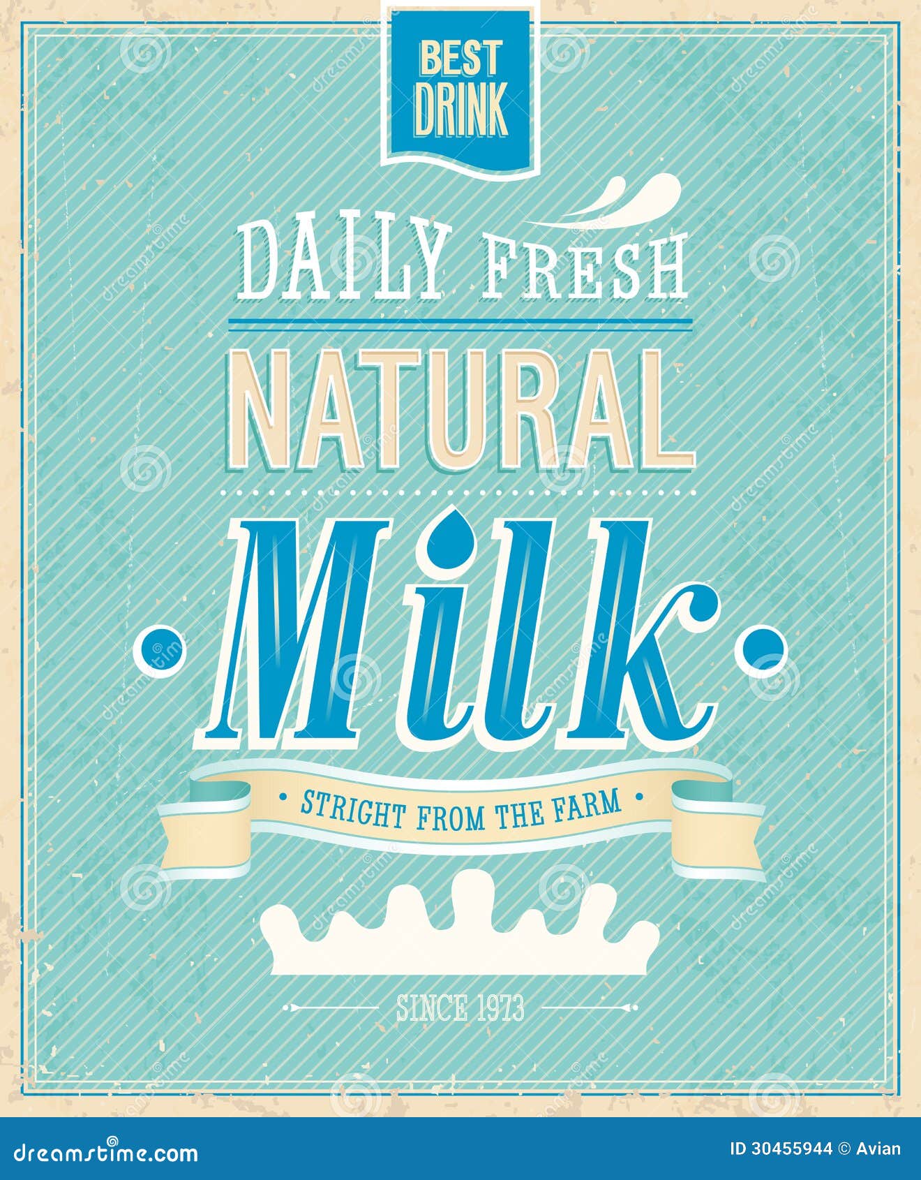 Vintage Milk card. stock vector. Illustration of calligraphy - 30455944