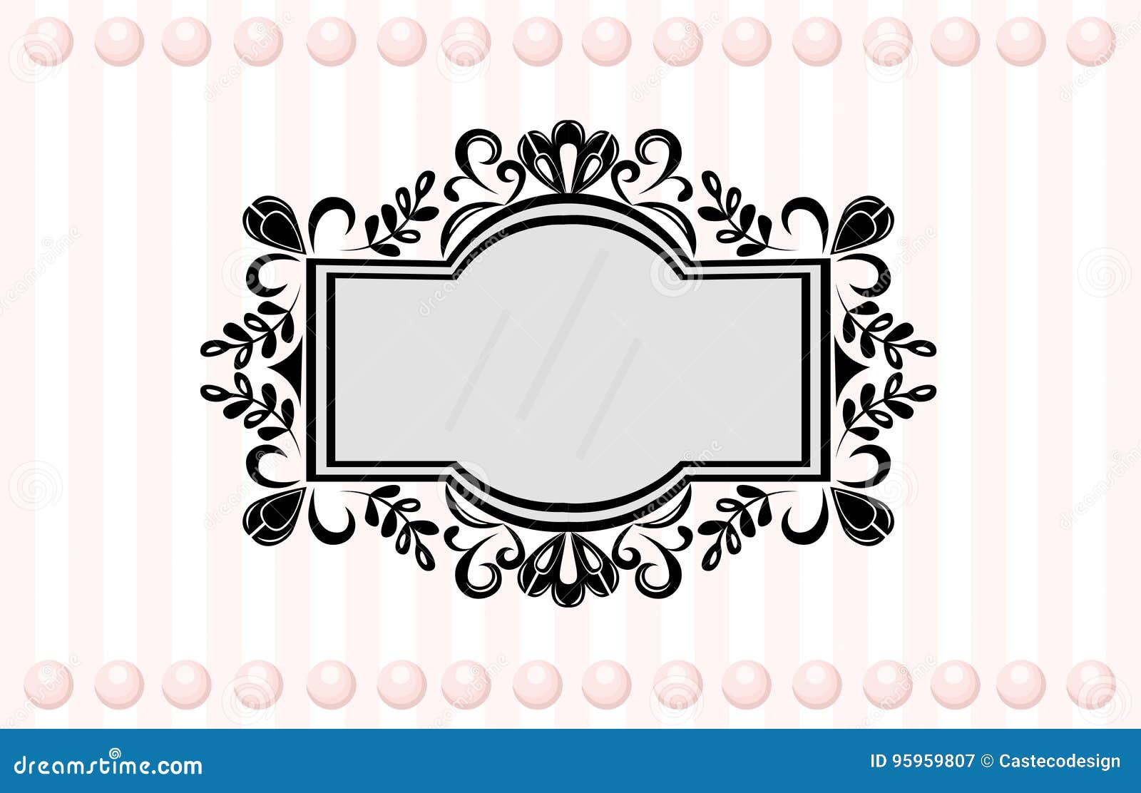 Vintage Mirror Frames Set. Vector Collection of Round and Square