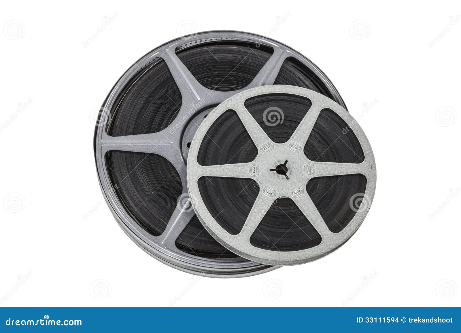 Vintage 8mm Film Reels Isolated Stock Photo - Image of super