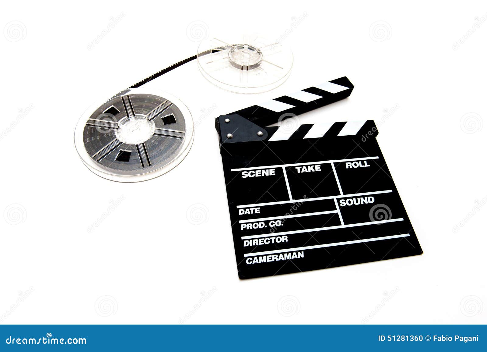 Vintage 8mm Movie Reels and Clapper Board White Background Stock Photo -  Image of cinematography, copyspace: 51281360