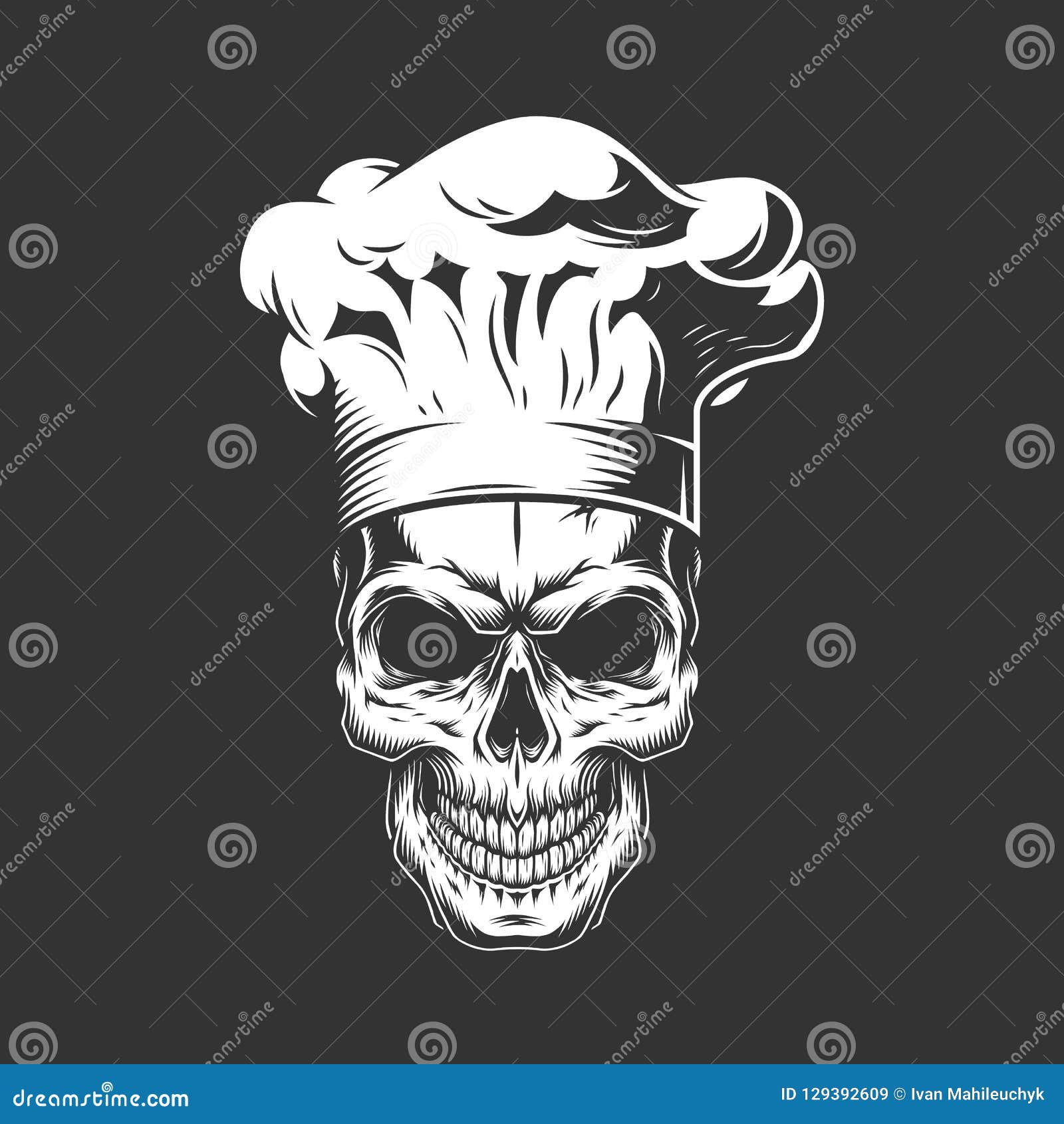 Funny Caps Skull-Chef Cooking Skull Hat Grill Master Unisex Style Strapback Hat