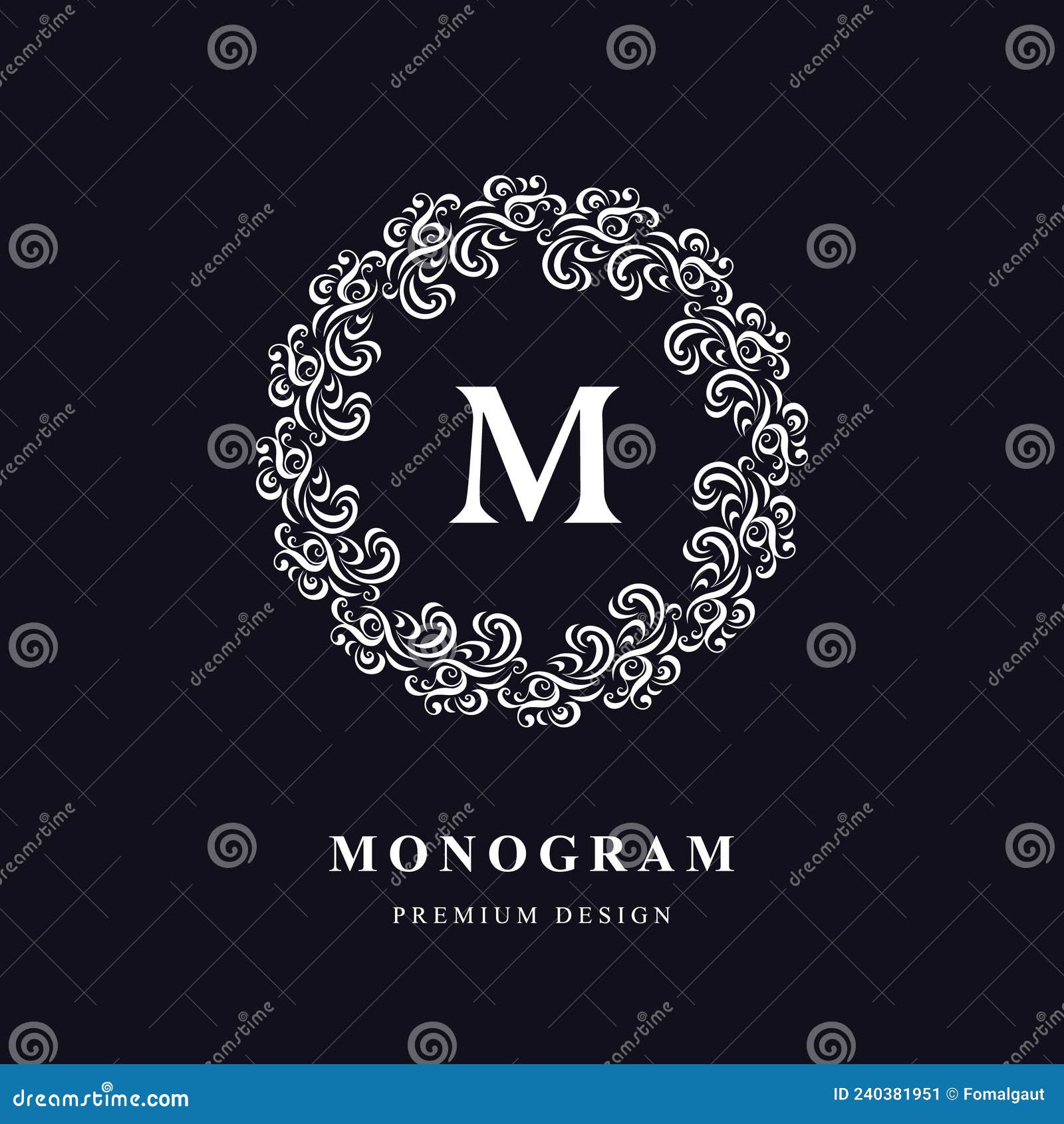 Vintage Monogram with Letter M. Calligraphic Art Logo. Luxurious Drawn  Emblem for Book Design, Brand Name, Business Card, Jewelry Stock Vector -  Illustration of capital, curl: 240381951
