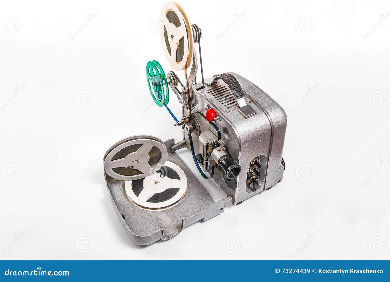 Vintage Motion Picture Film Projector and Reel of Motion Picture