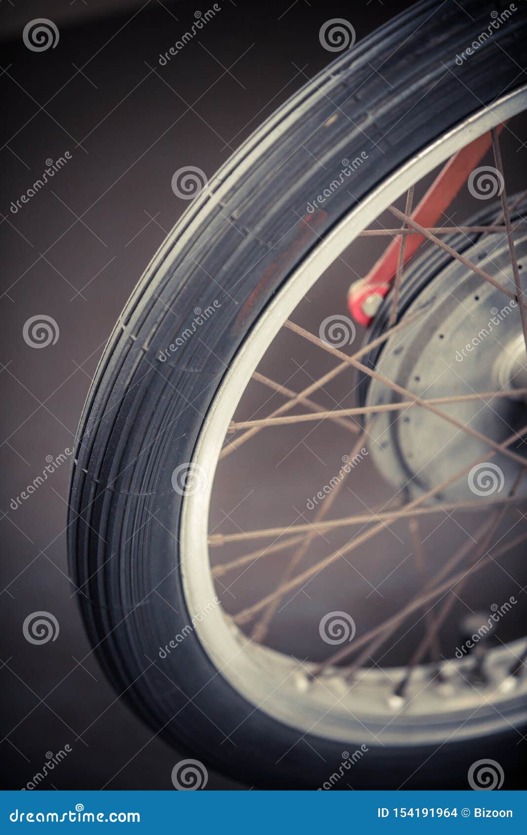 Vintage motorcycle wheel stock photo. Image of freedom 154191964