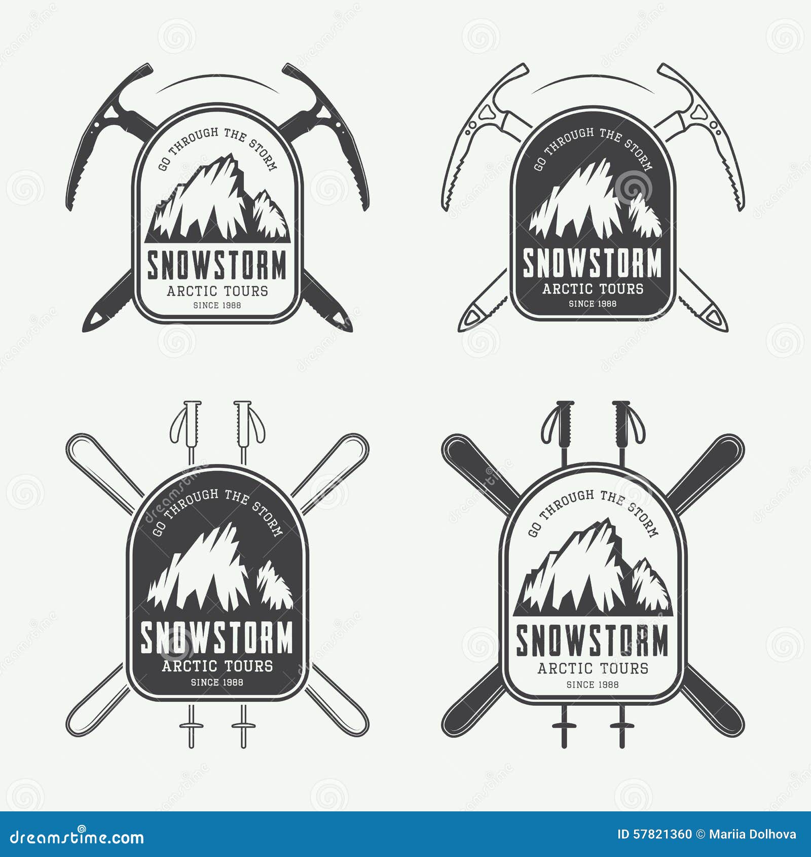 Vintage Mountaineering and Arctic Expeditions Logos, Badges, Emblems