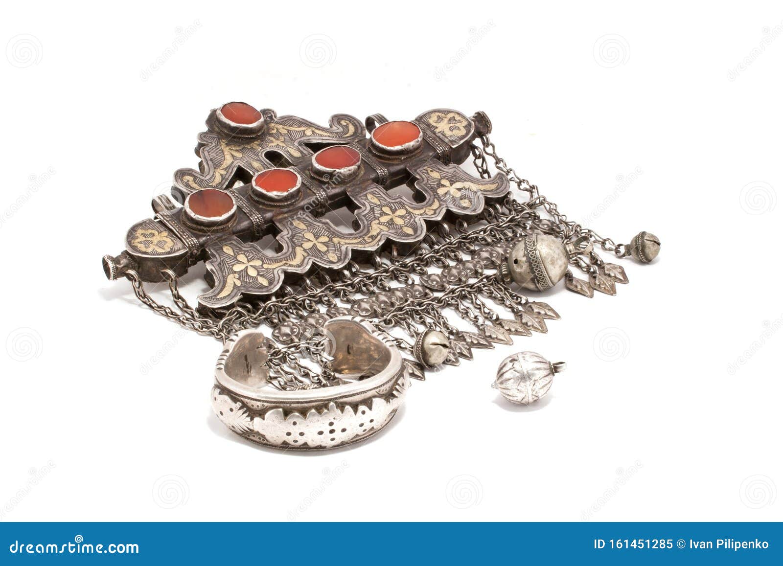 Central Asian Historical Antique Jewelry Stock Image - Image of asian ...
