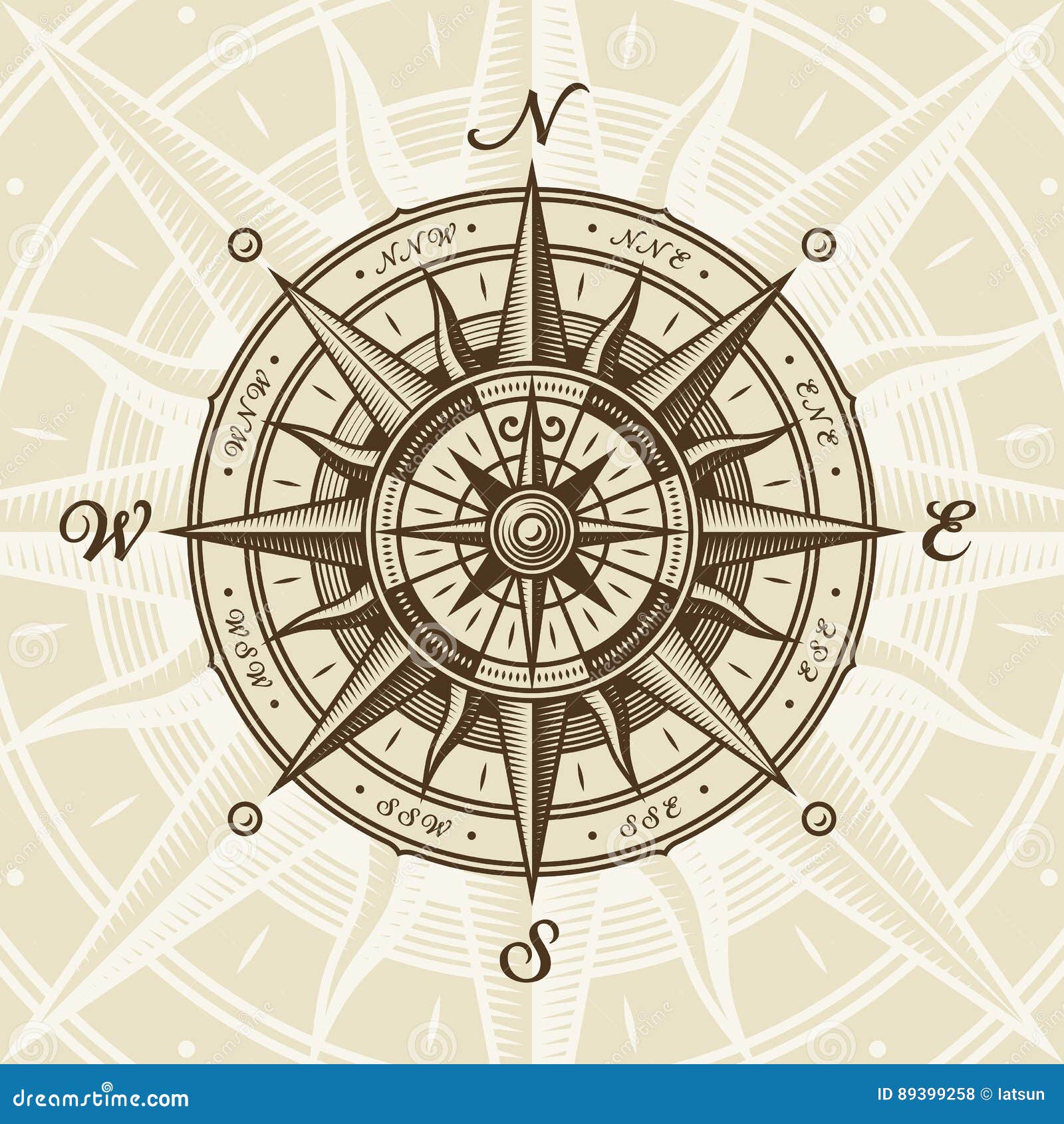 nautical compass vector