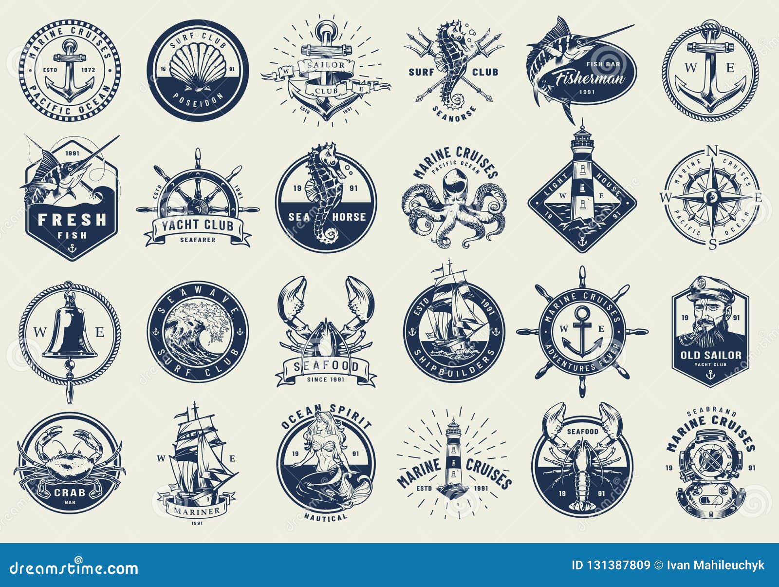 vintage nautical labels collection