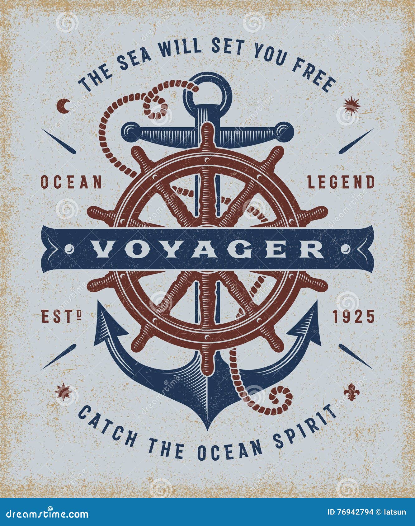 vintage nautical voyager typography