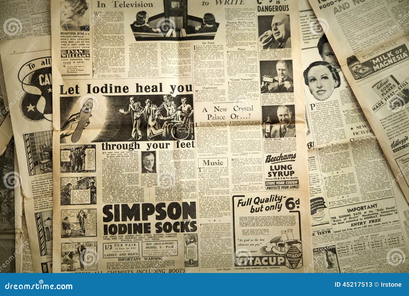 Vintage News Paper Background London Stock Photo Megapixl