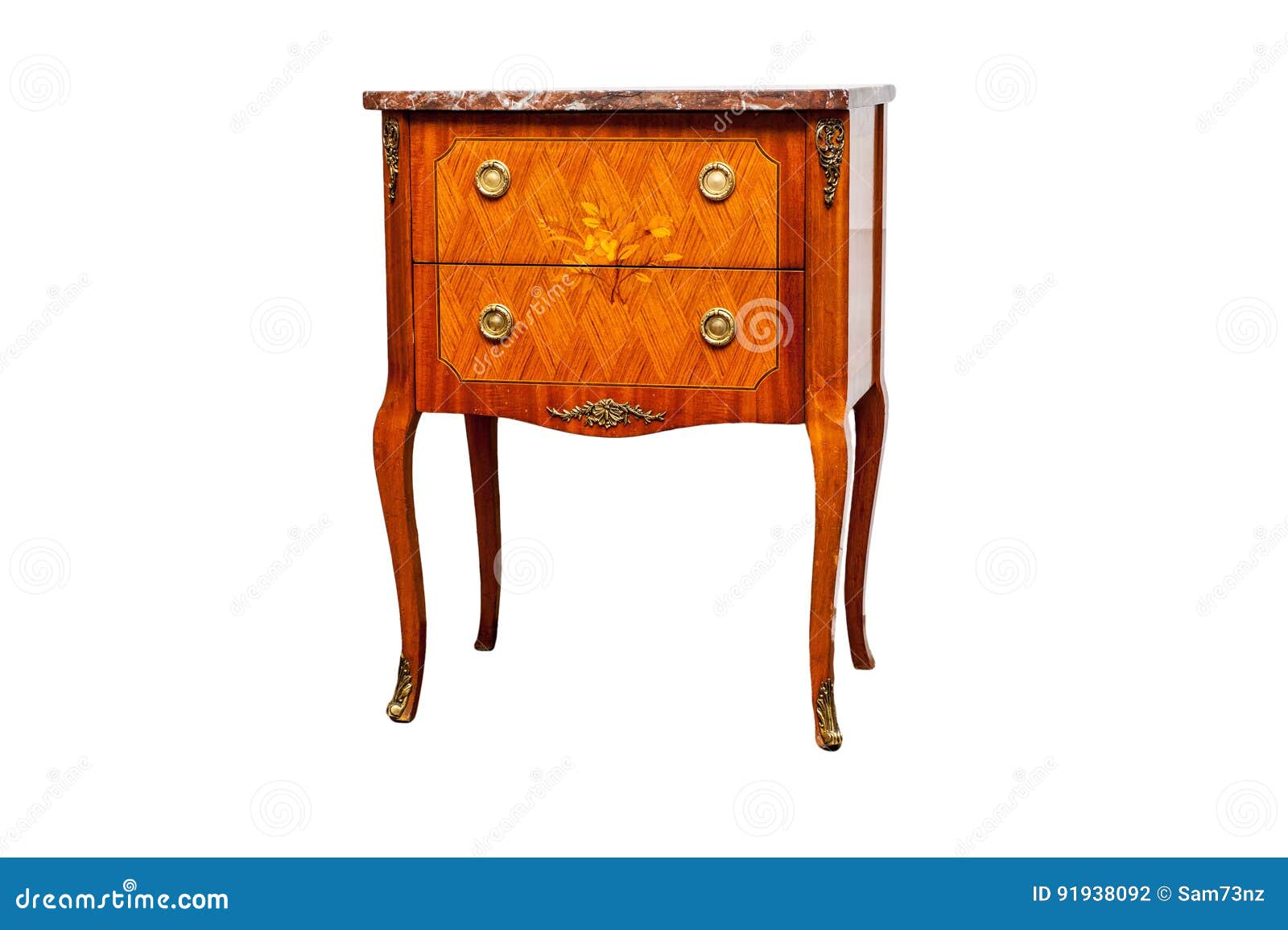 Vintage Nightstand Isolated Stock Photo Image Of Bedroom Bended 91938092